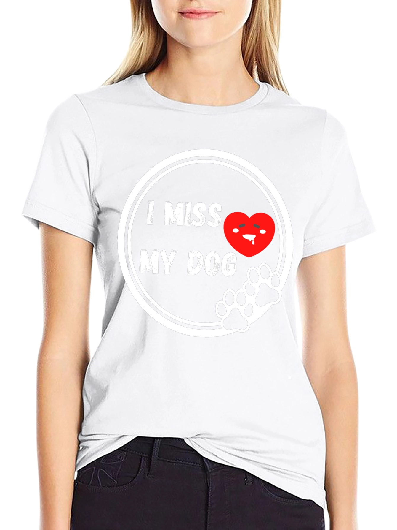 I Miss My Dog T-Shirt - Black Cute Design