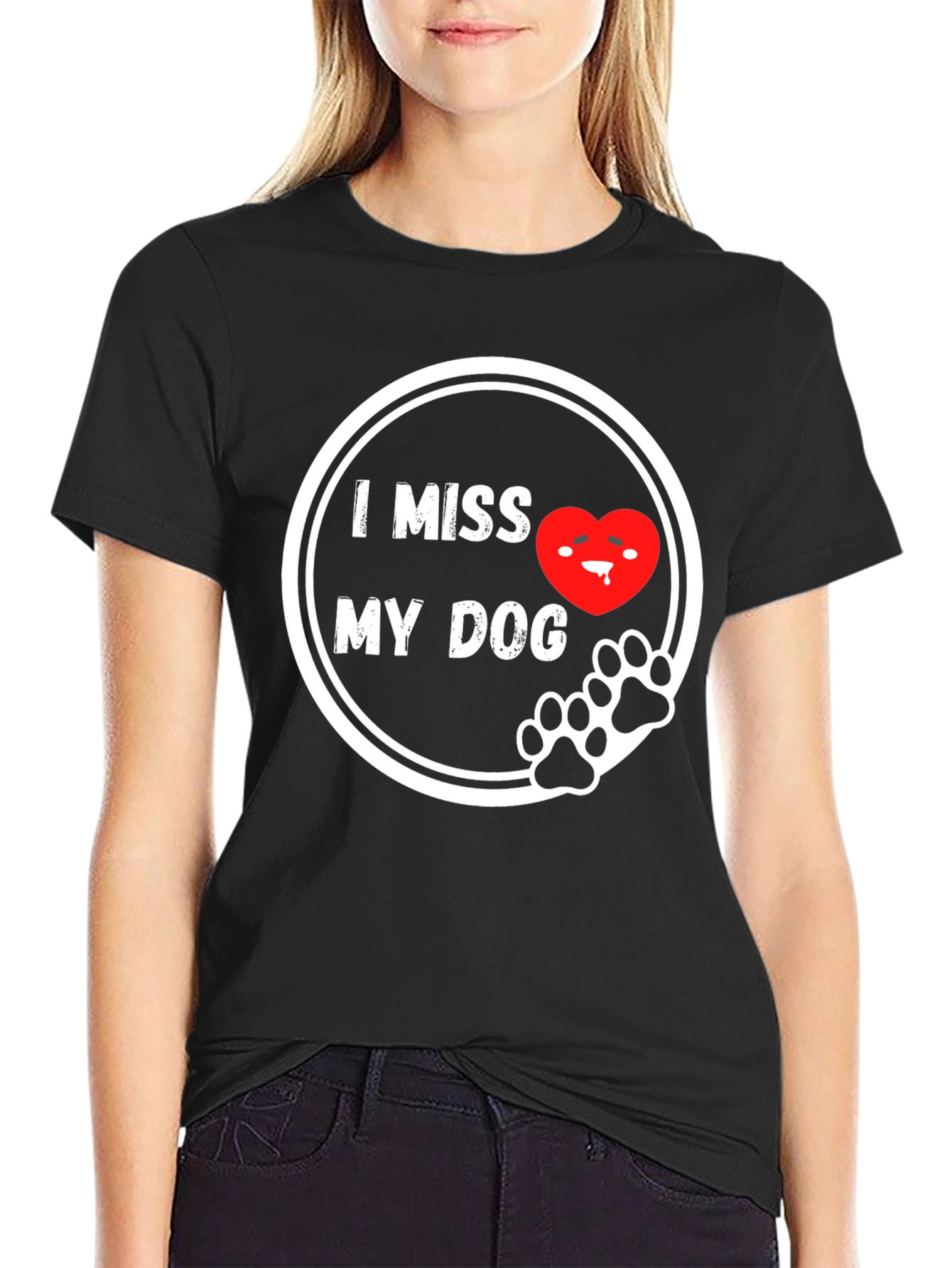 I Miss My Dog T-Shirt - Black Cute Design