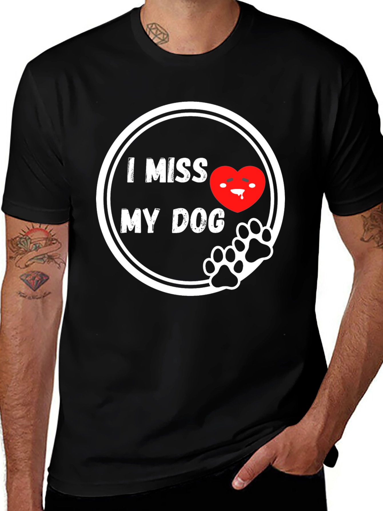 I Miss My Dog T-Shirt - Black Cute Design