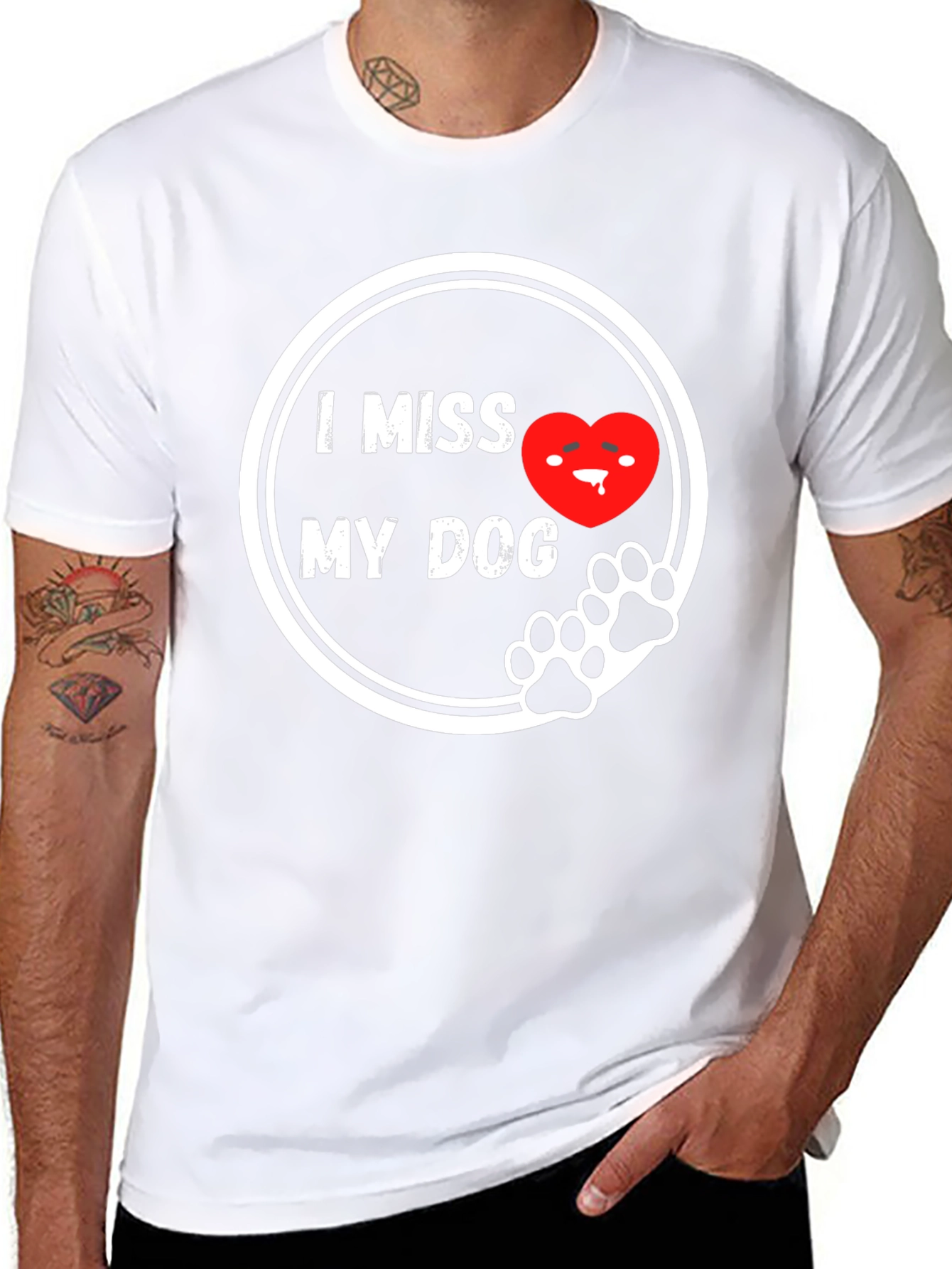 I Miss My Dog T-Shirt - Black Cute Design