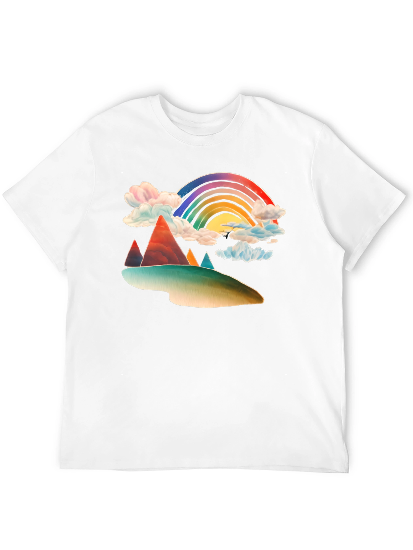 Rainbow Mountain Graphic Tee - Black Cotton Blend