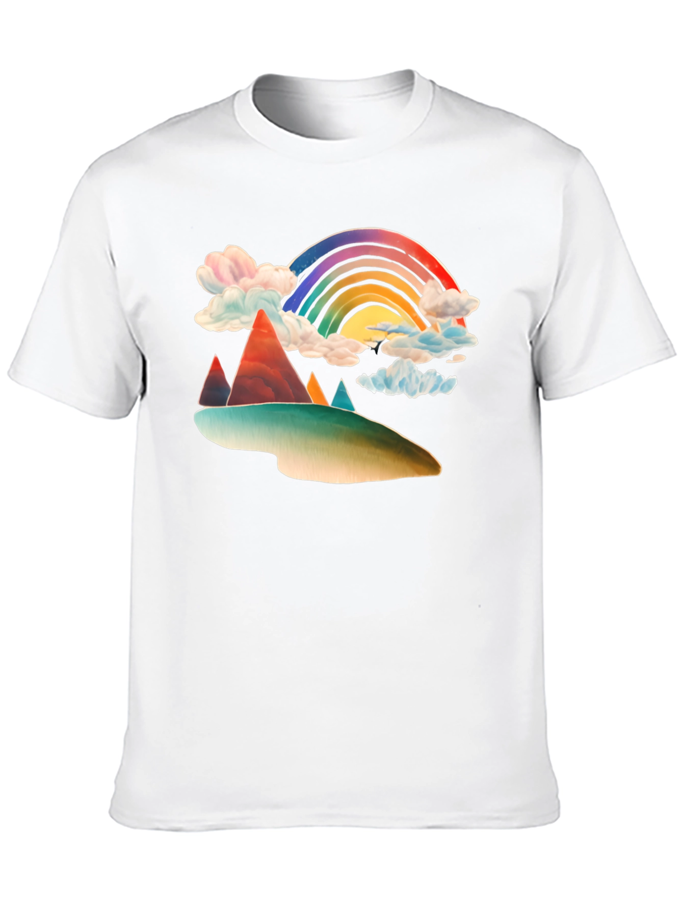 Rainbow Mountain Graphic Tee - Black Cotton Blend