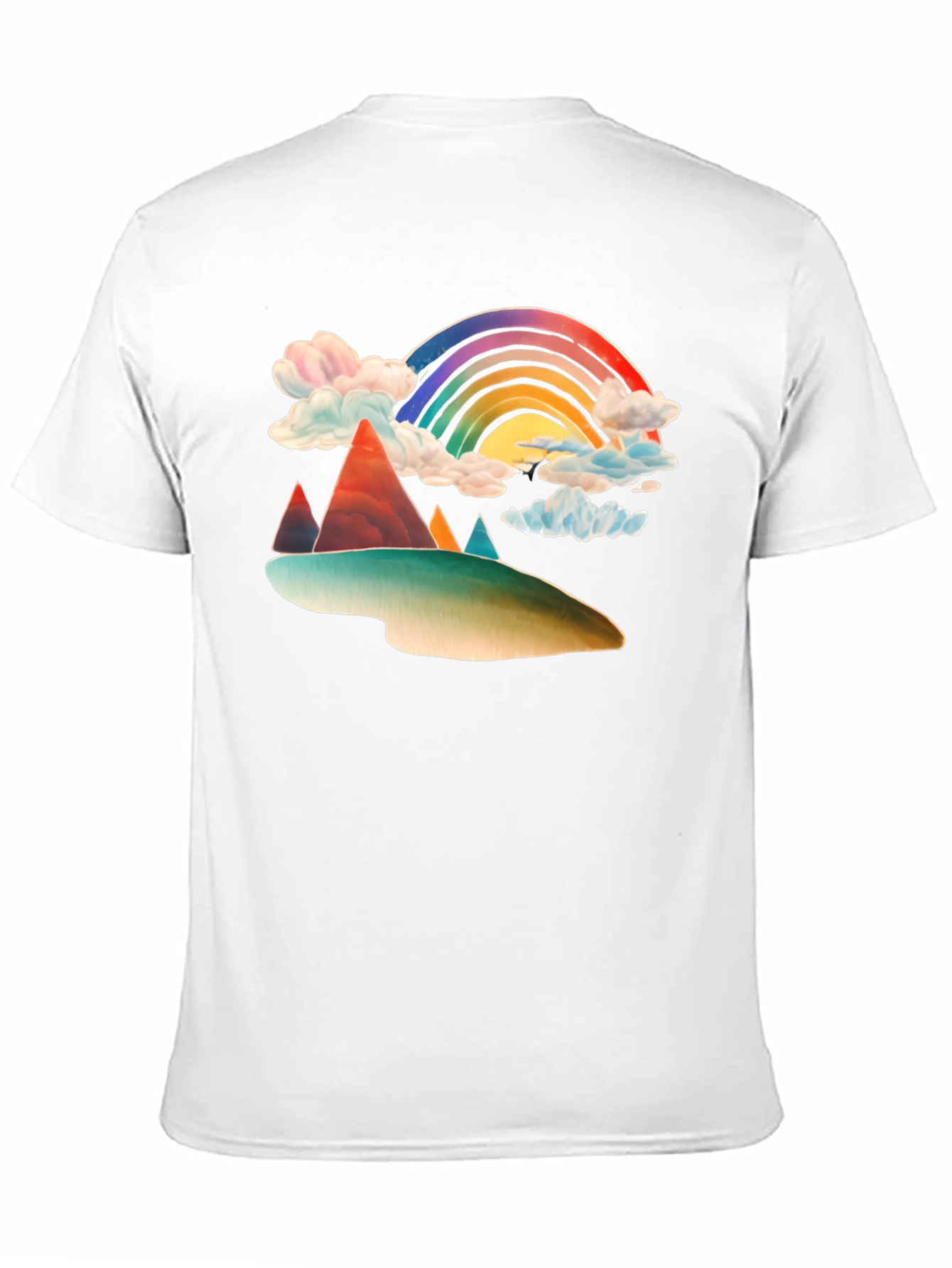 Rainbow Mountain Graphic Tee - Black Cotton Blend