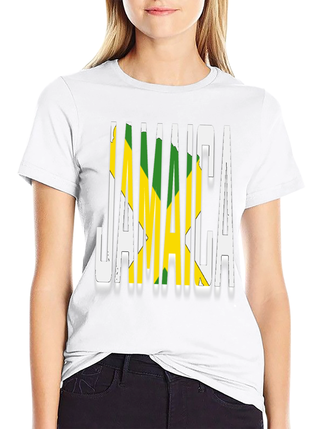 Jamaica Flag T-Shirt Black Novelty Graphic Tee