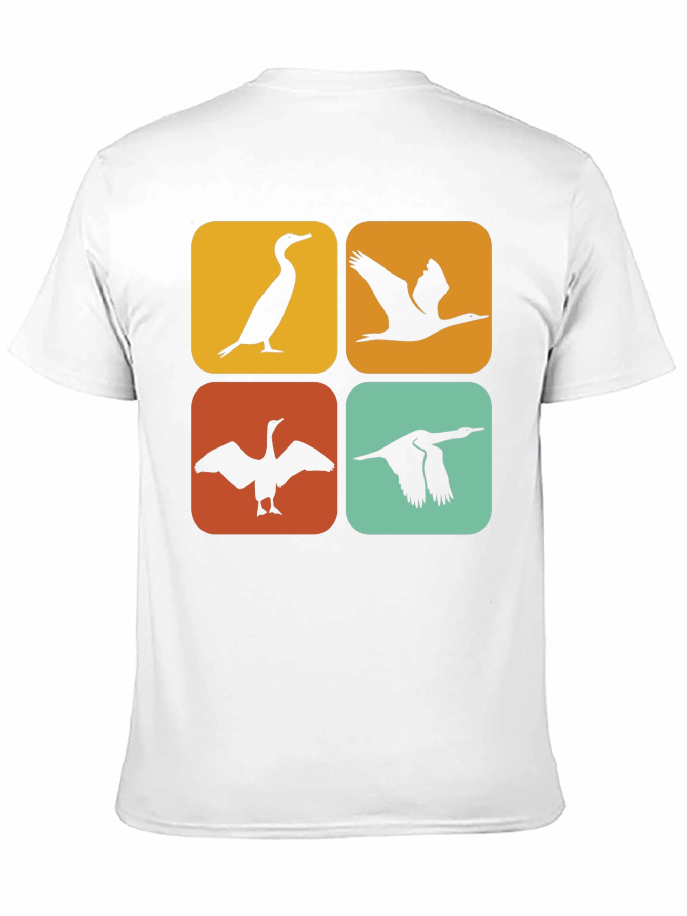 Retro Cormorant Bird Silhouette T-Shirt