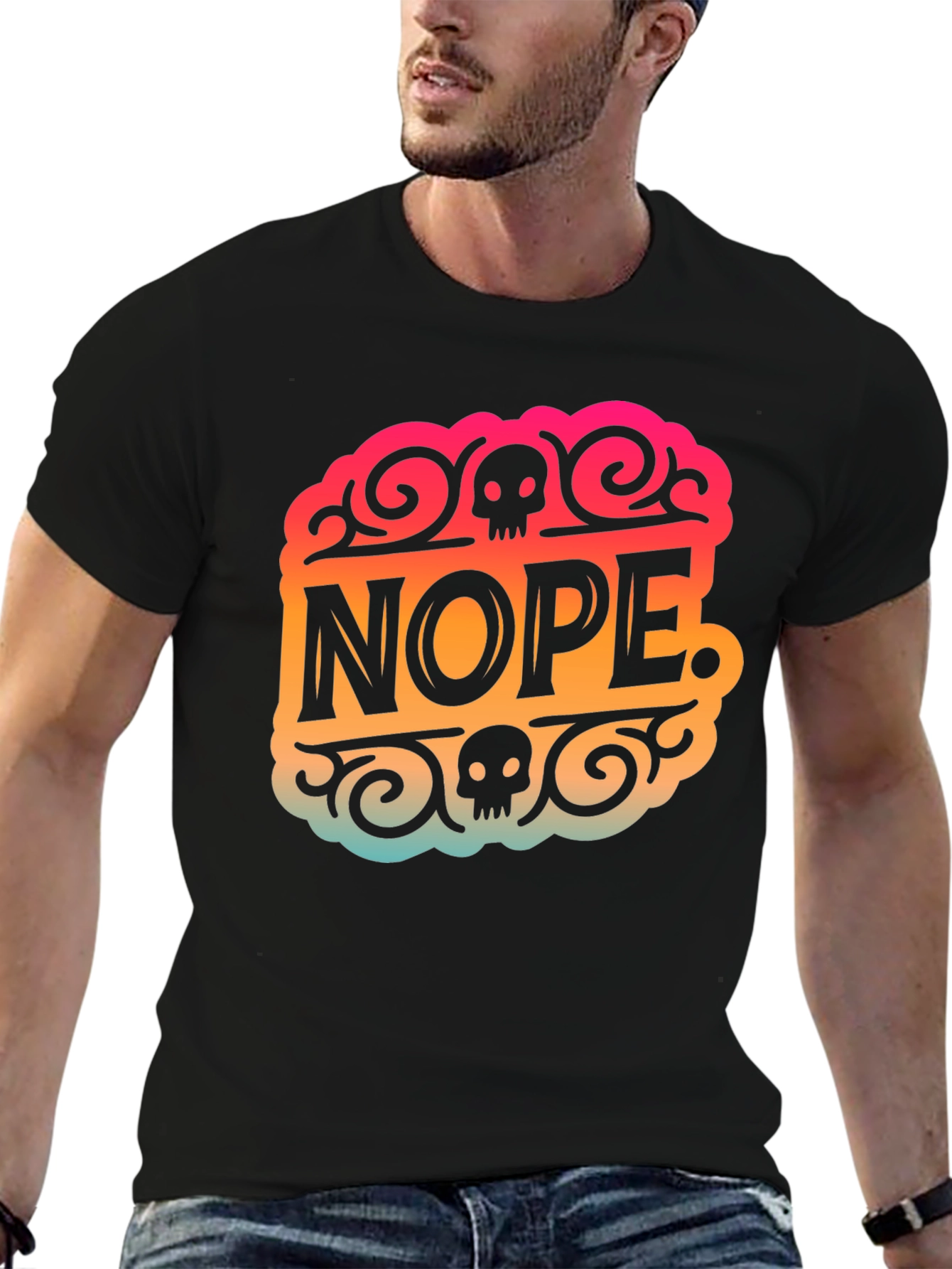 Nope Skull Graphic T-Shirt