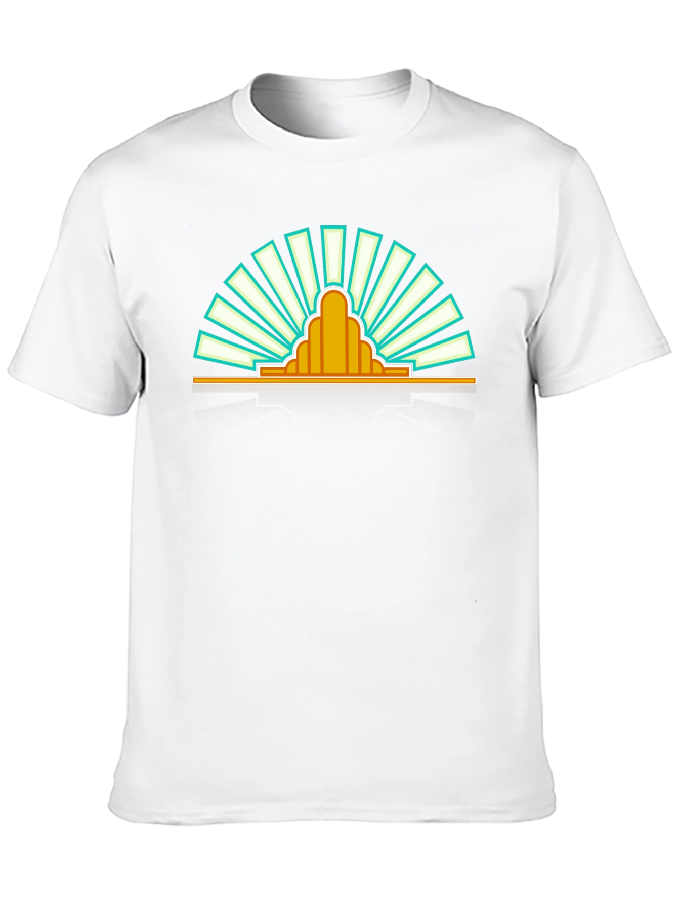 Retro Sunrise Graphic Tee - Black Cotton T-Shirt
