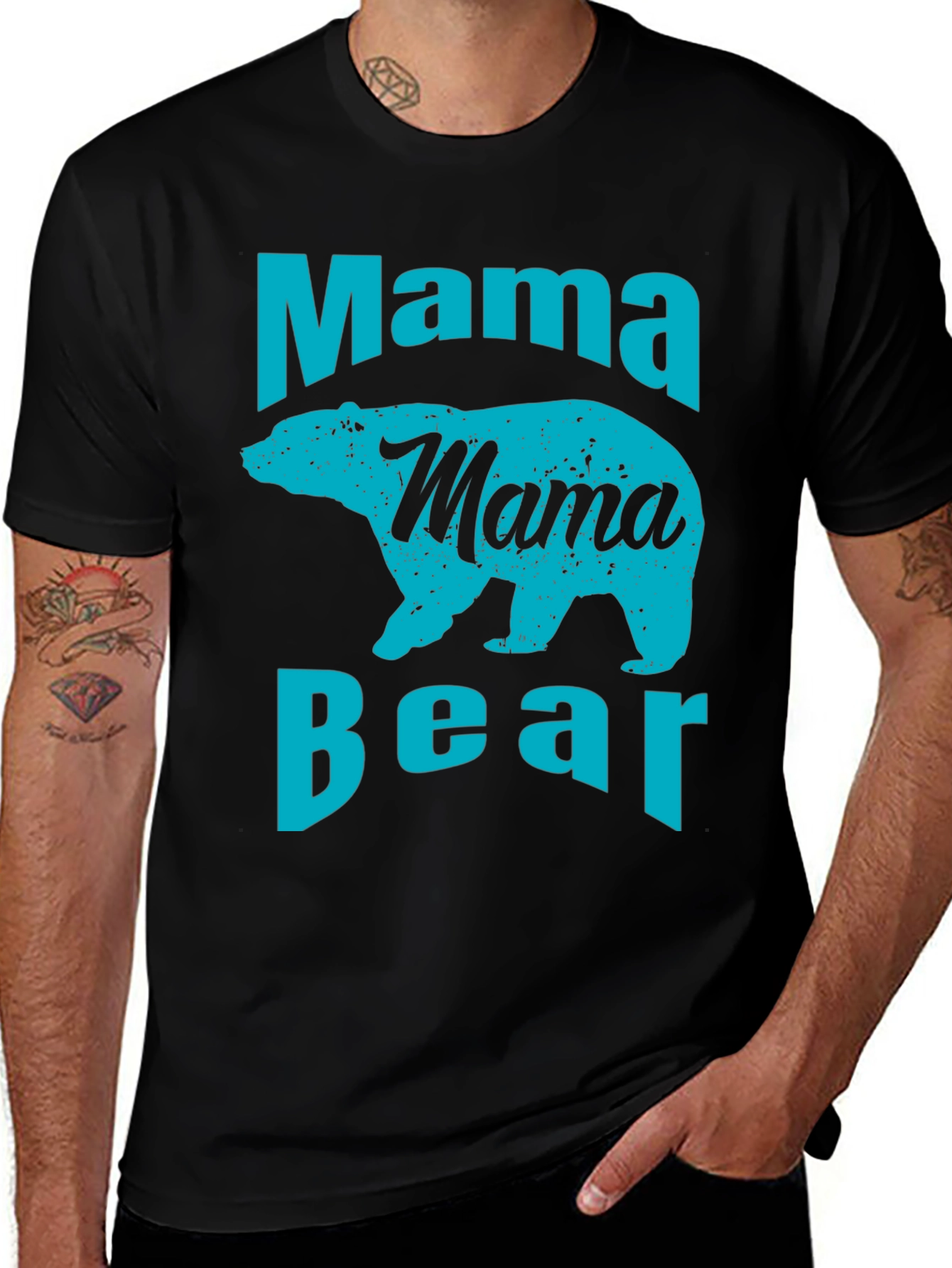 Mama Bear Graphic T-Shirt - Black