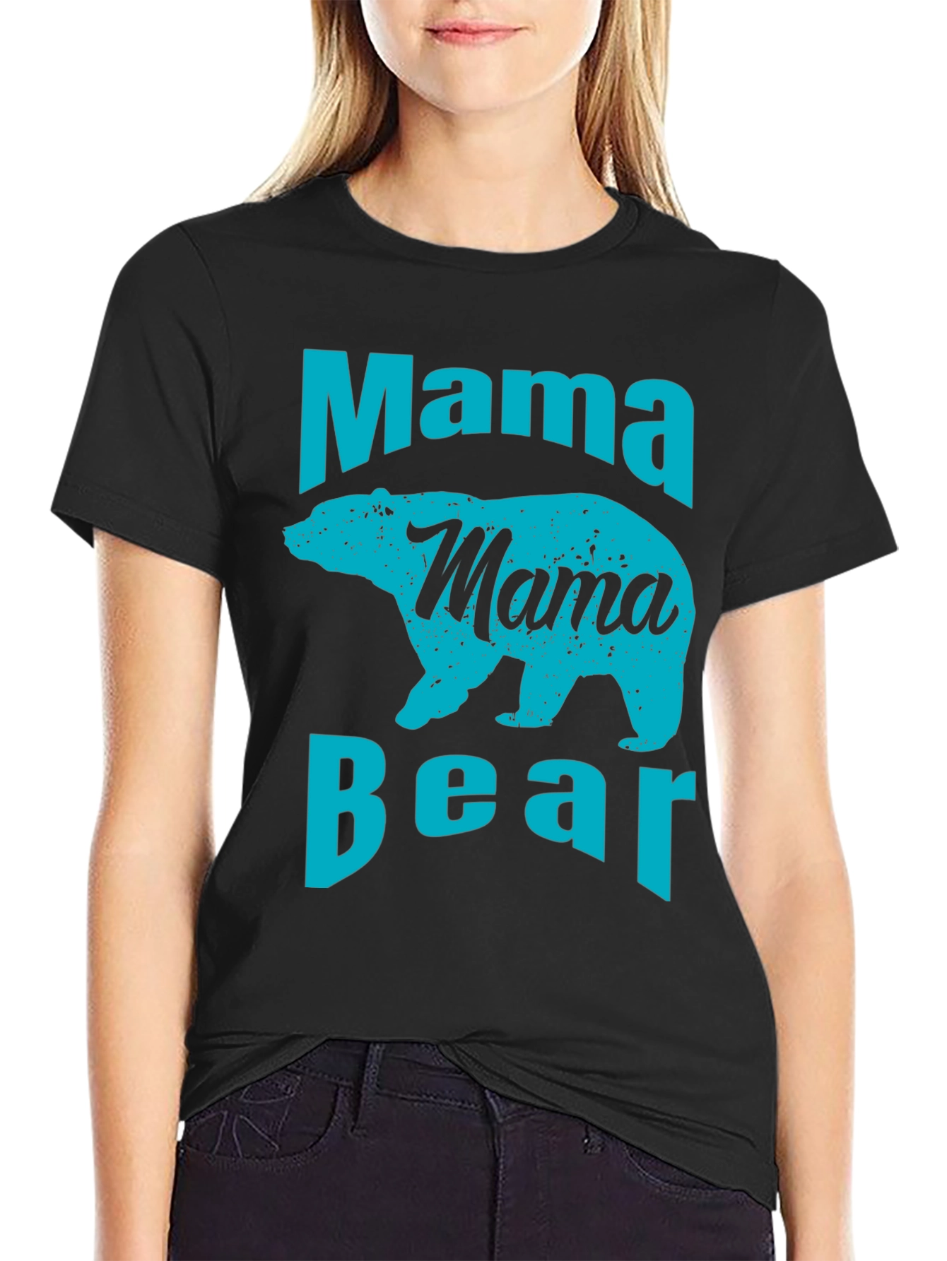 Mama Bear Graphic T-Shirt - Black