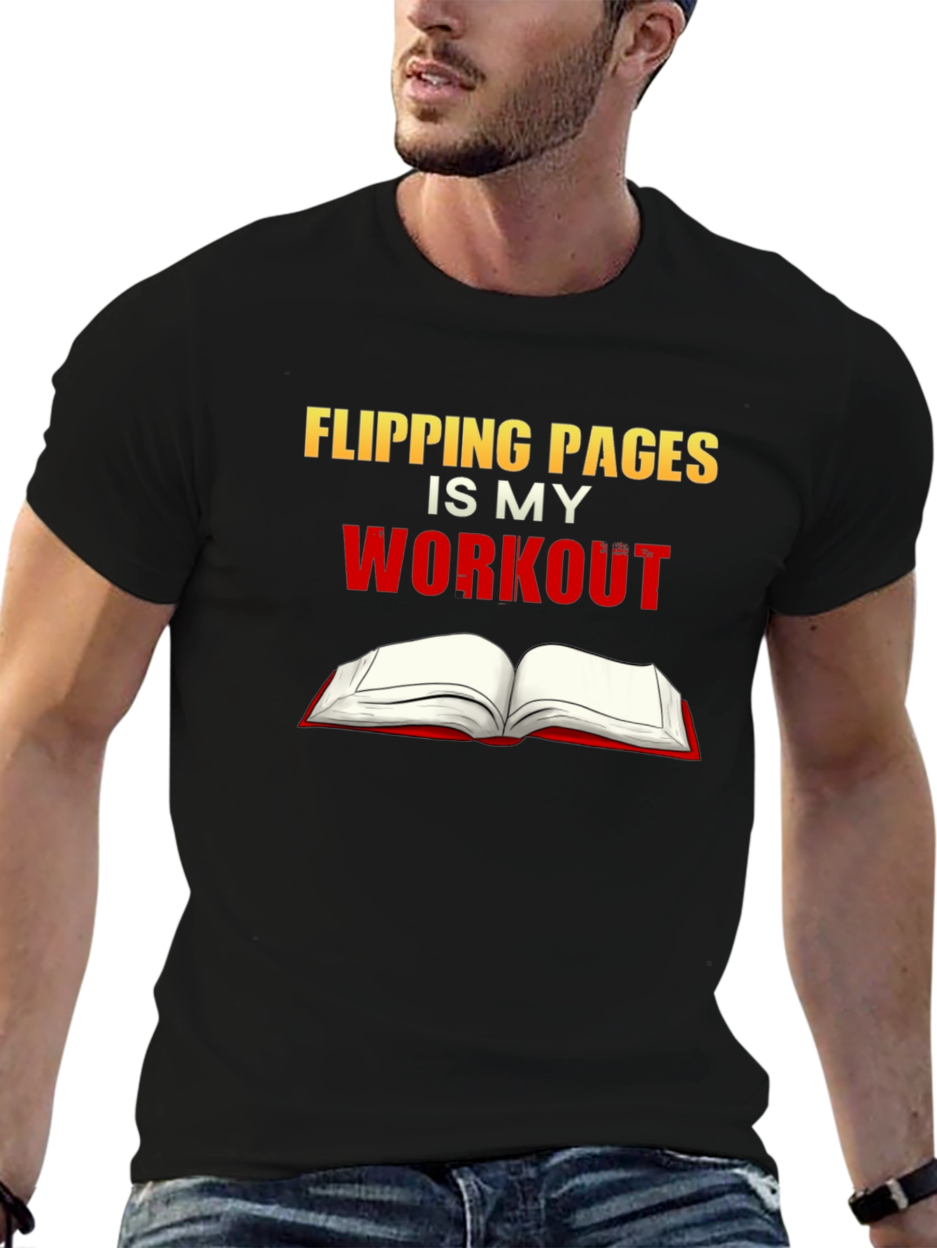 Flipping Pages is My Workout Black T-Shirt