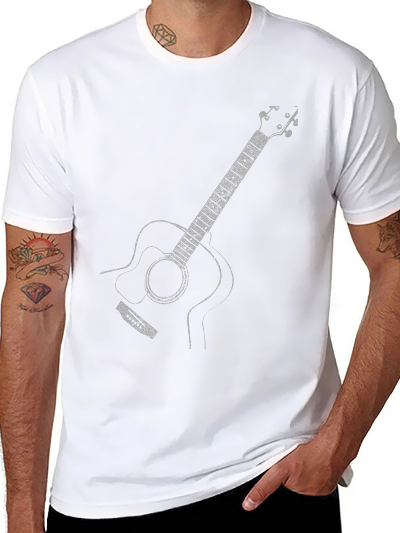 Guitar Graphic Tee - Classic Black Cotton
