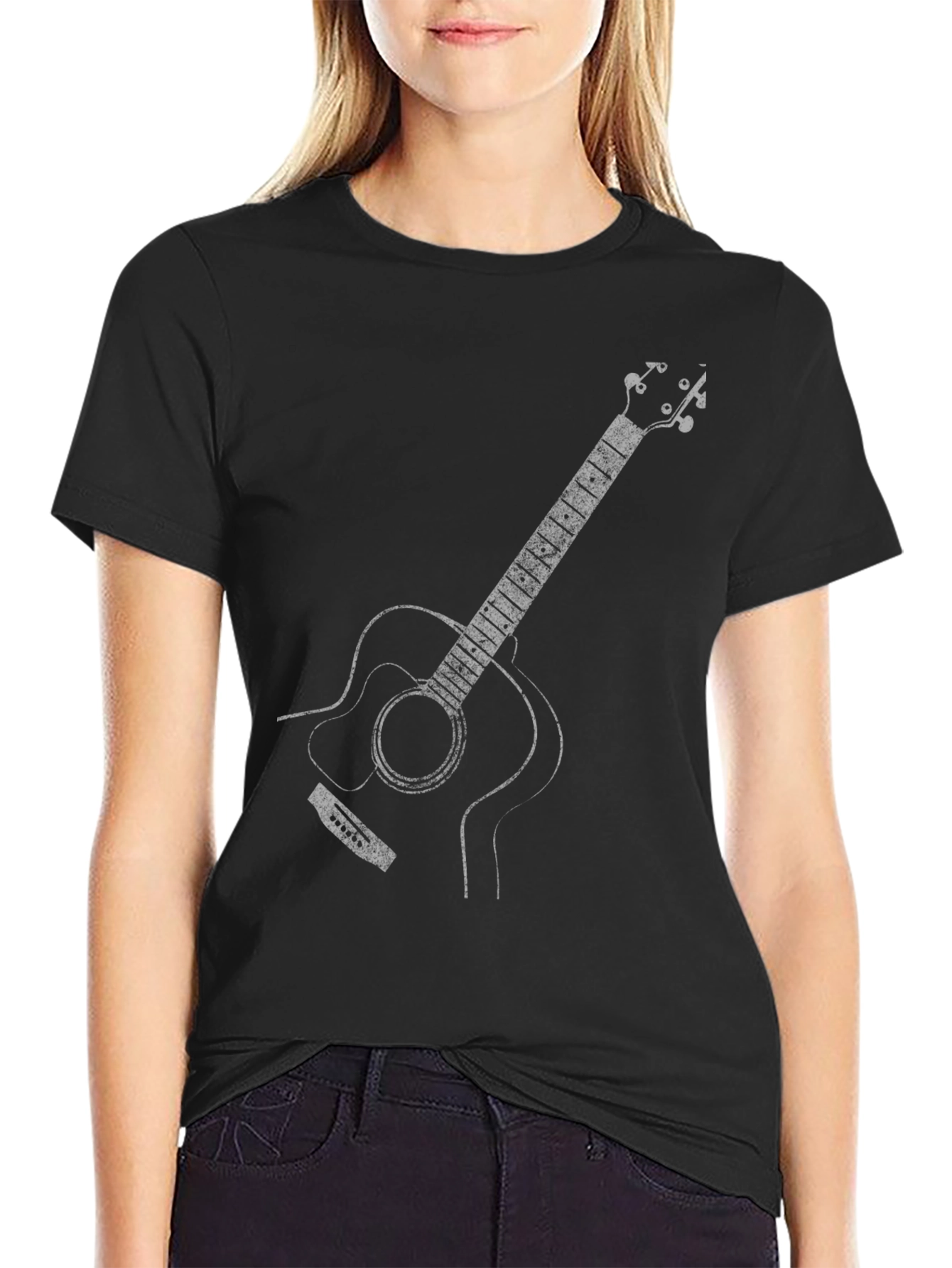Guitar Graphic Tee - Classic Black Cotton