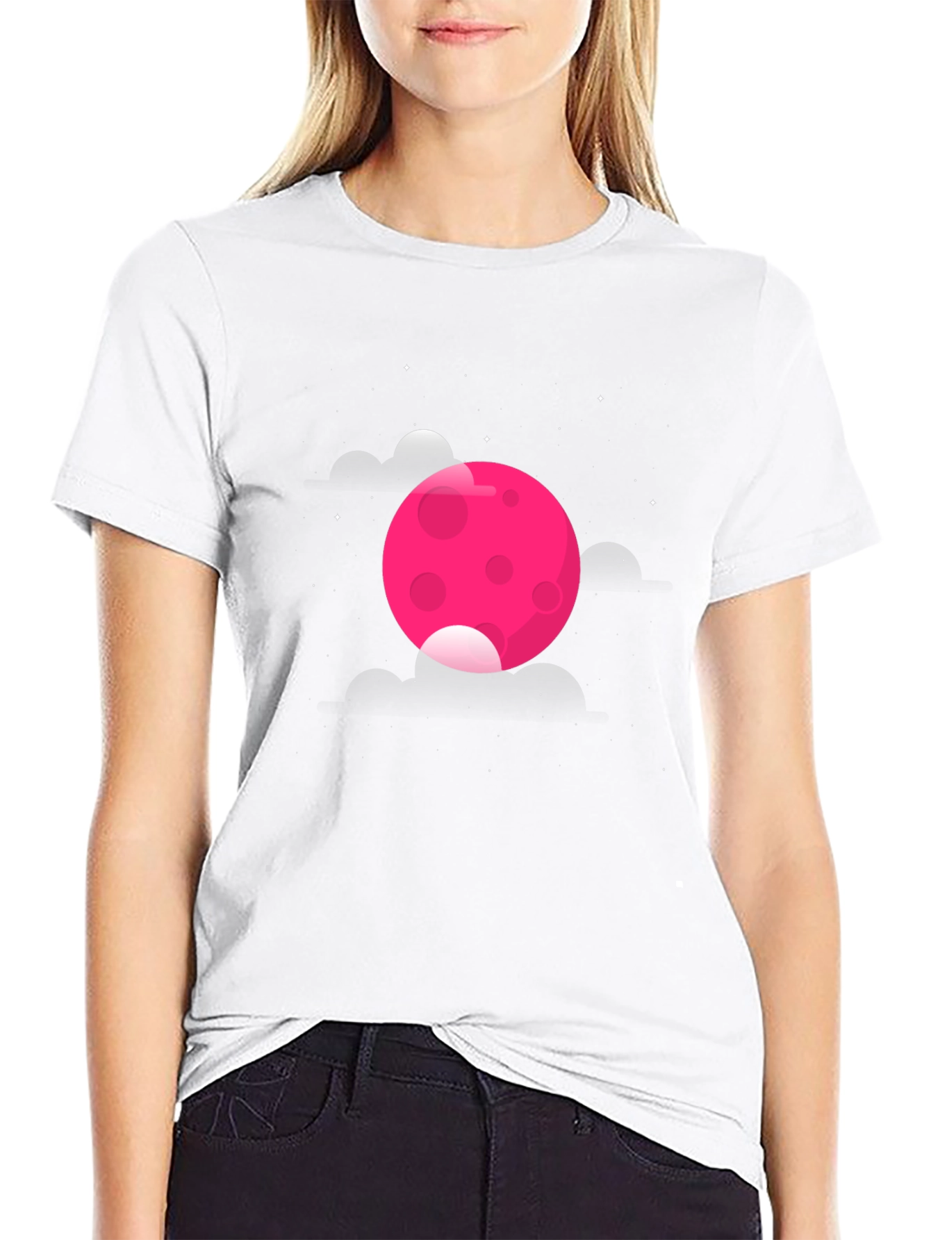 Pink Moon Black T-Shirt