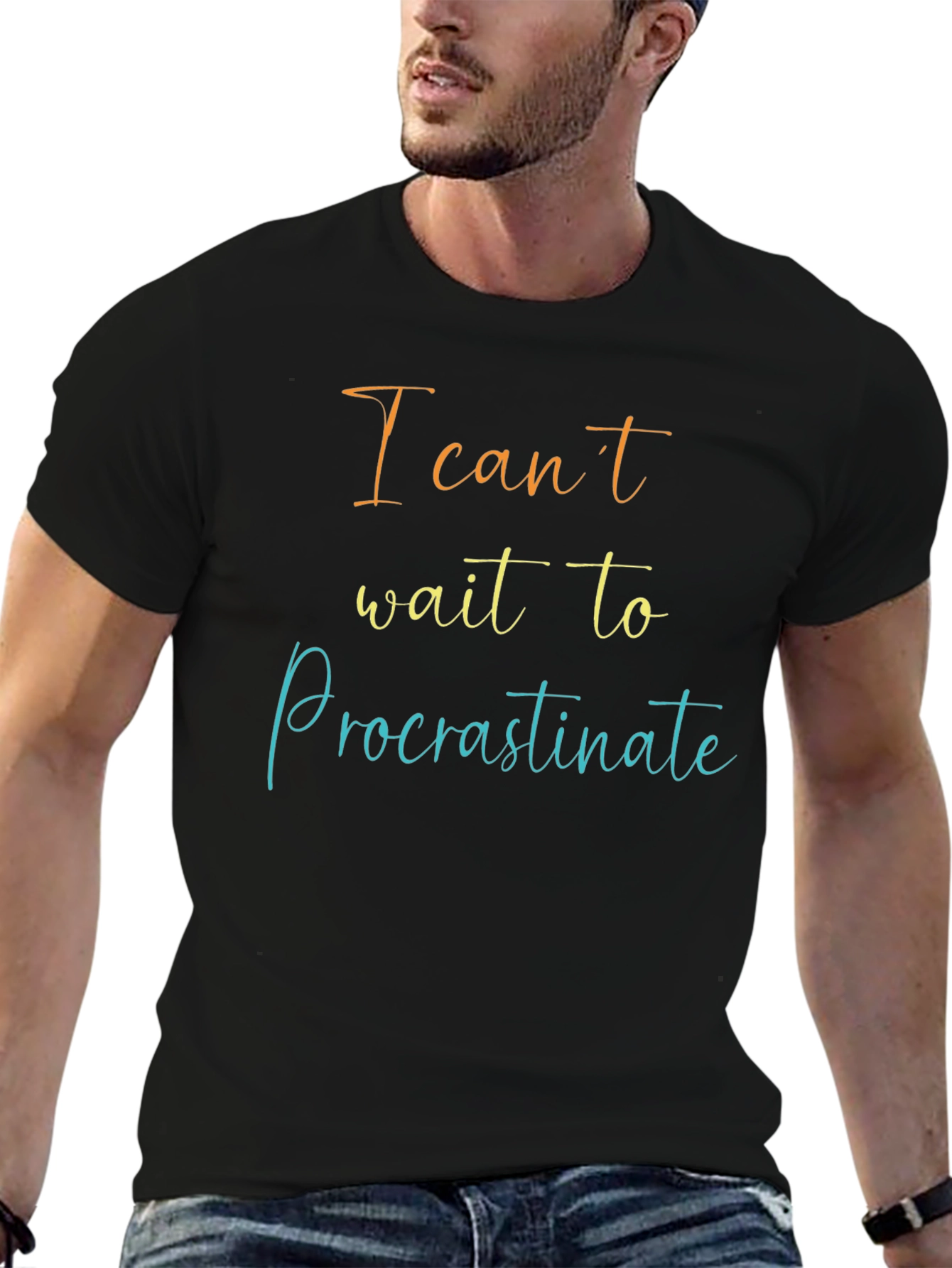 Procrastinate Mens Black T-Shirt