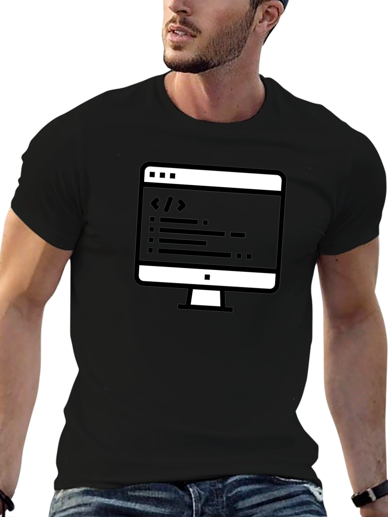 Coders Tee: Black Cotton Programmer T-Shirt
