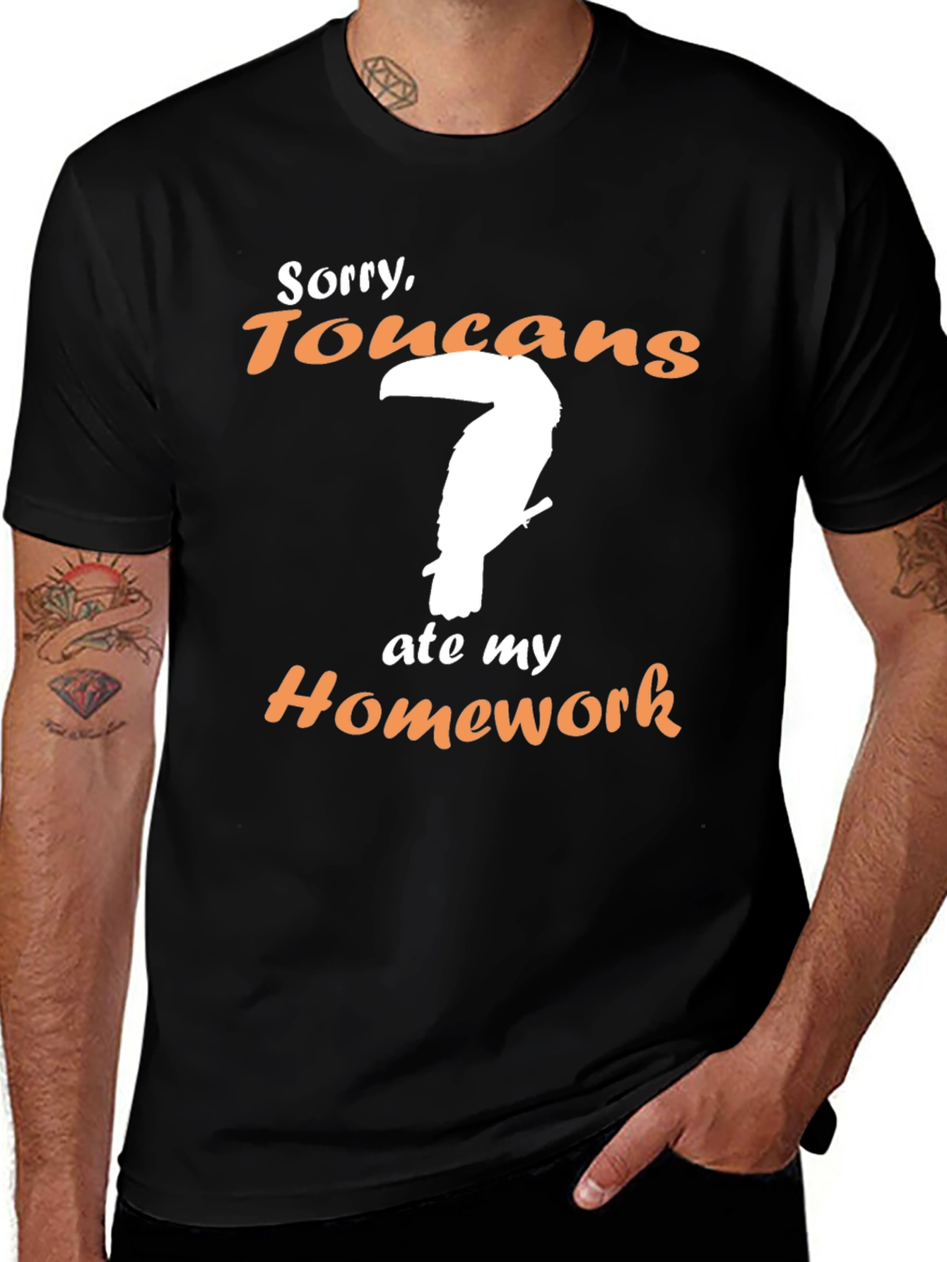 Toucan Ate My Homework Funny Graphic T-Shirt
