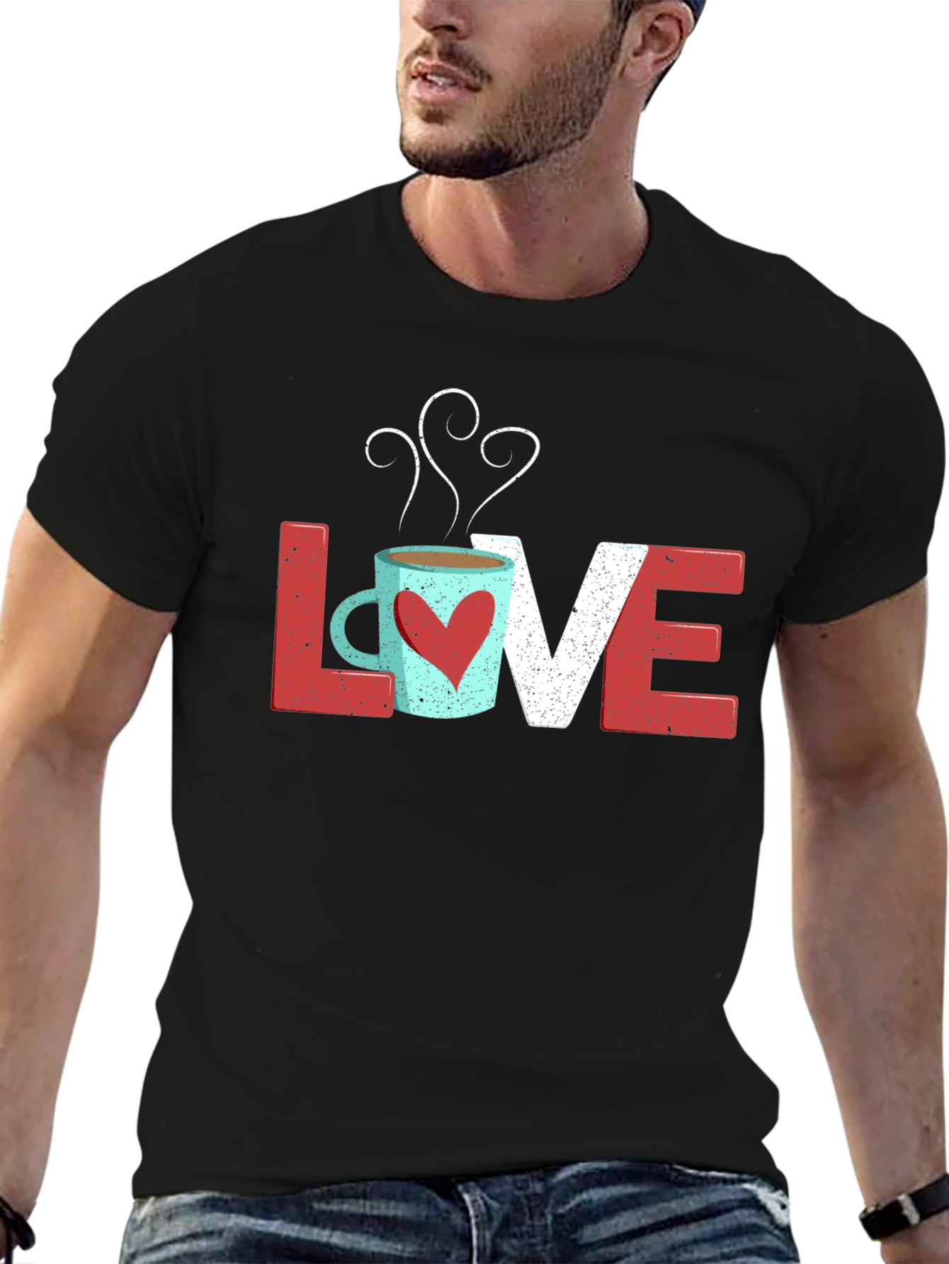 Love Coffee Graphic Tee - Unisex Black T-Shirt