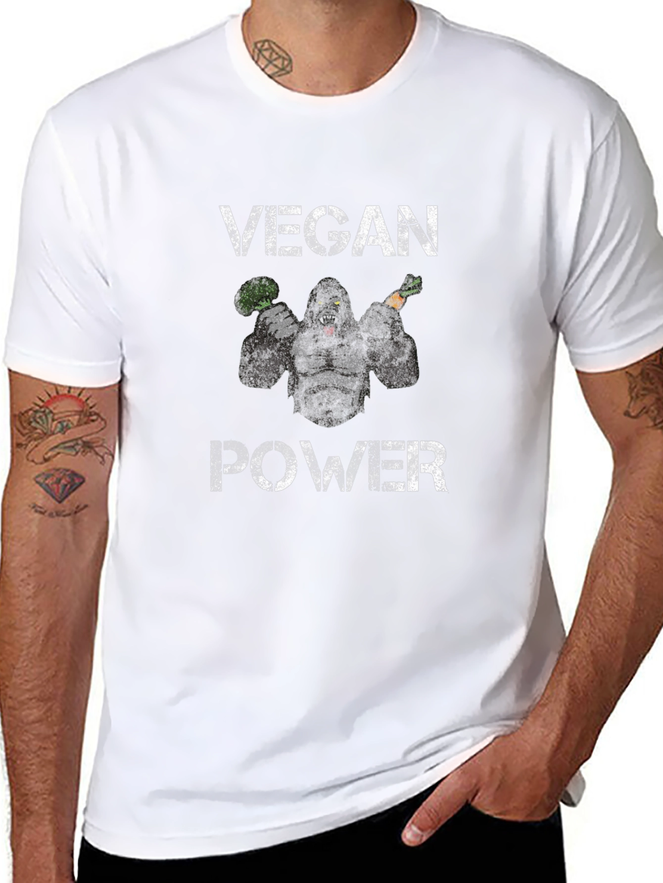 Vegan Power Gorilla Graphic Tee
