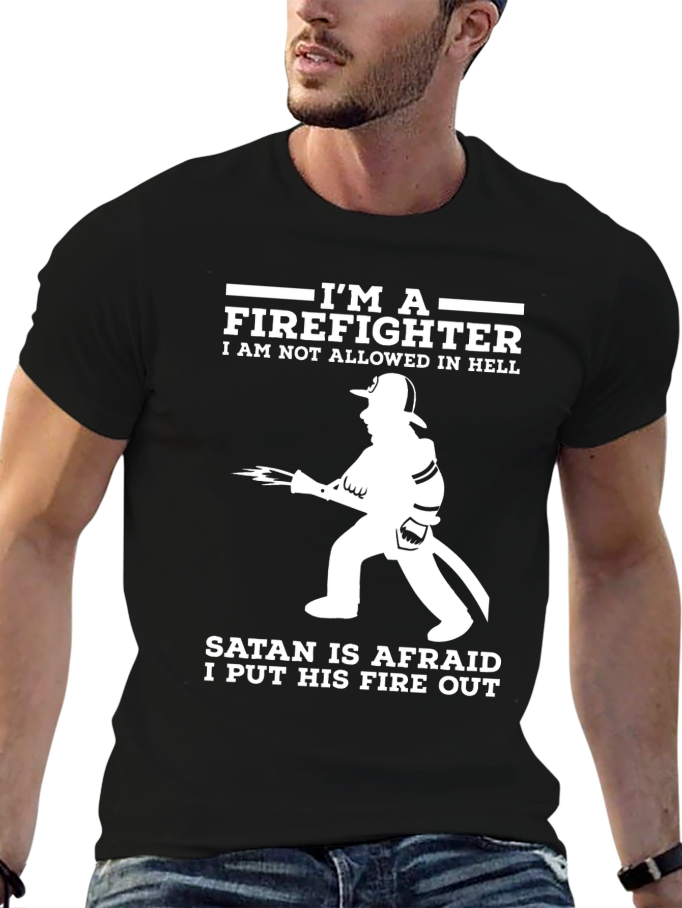 Firefighter Graphic Tee - Satan Afraid