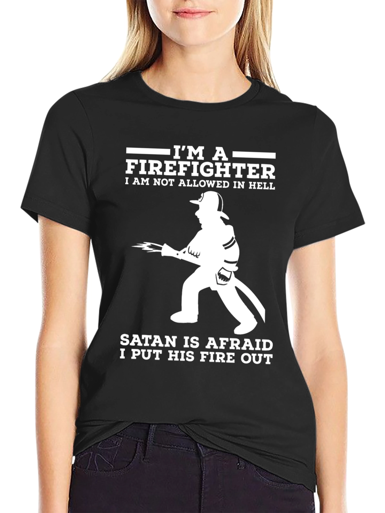 Firefighter Graphic Tee - Satan Afraid