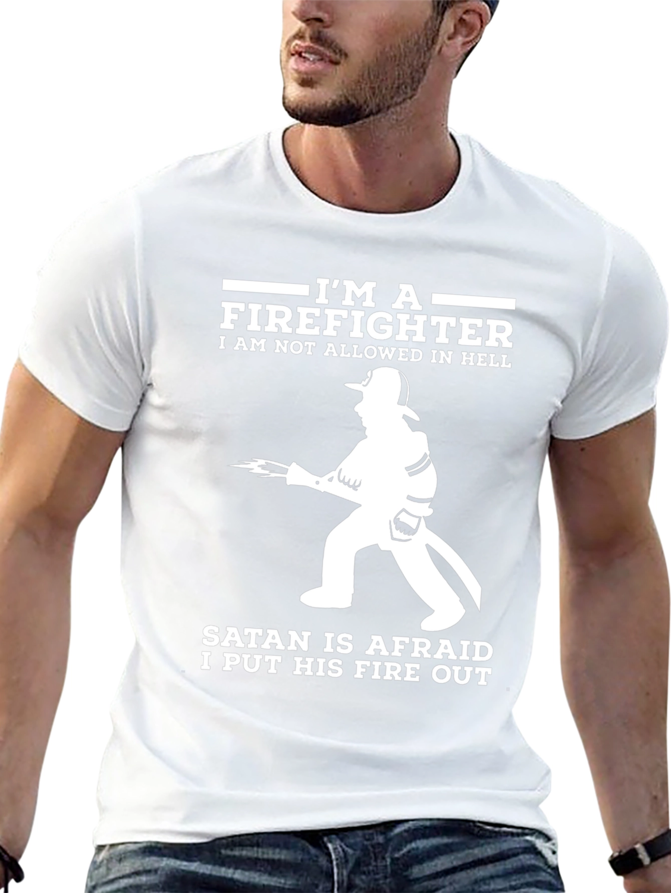 Firefighter Graphic Tee - Satan Afraid