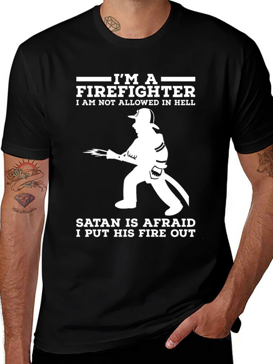 Firefighter Graphic Tee - Satan Afraid