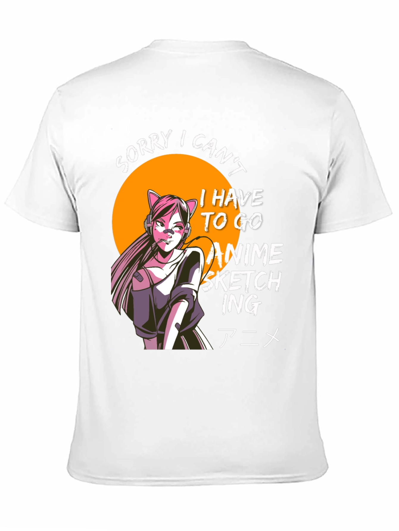 Anime Sketching T-Shirt - Black Graphic Tee