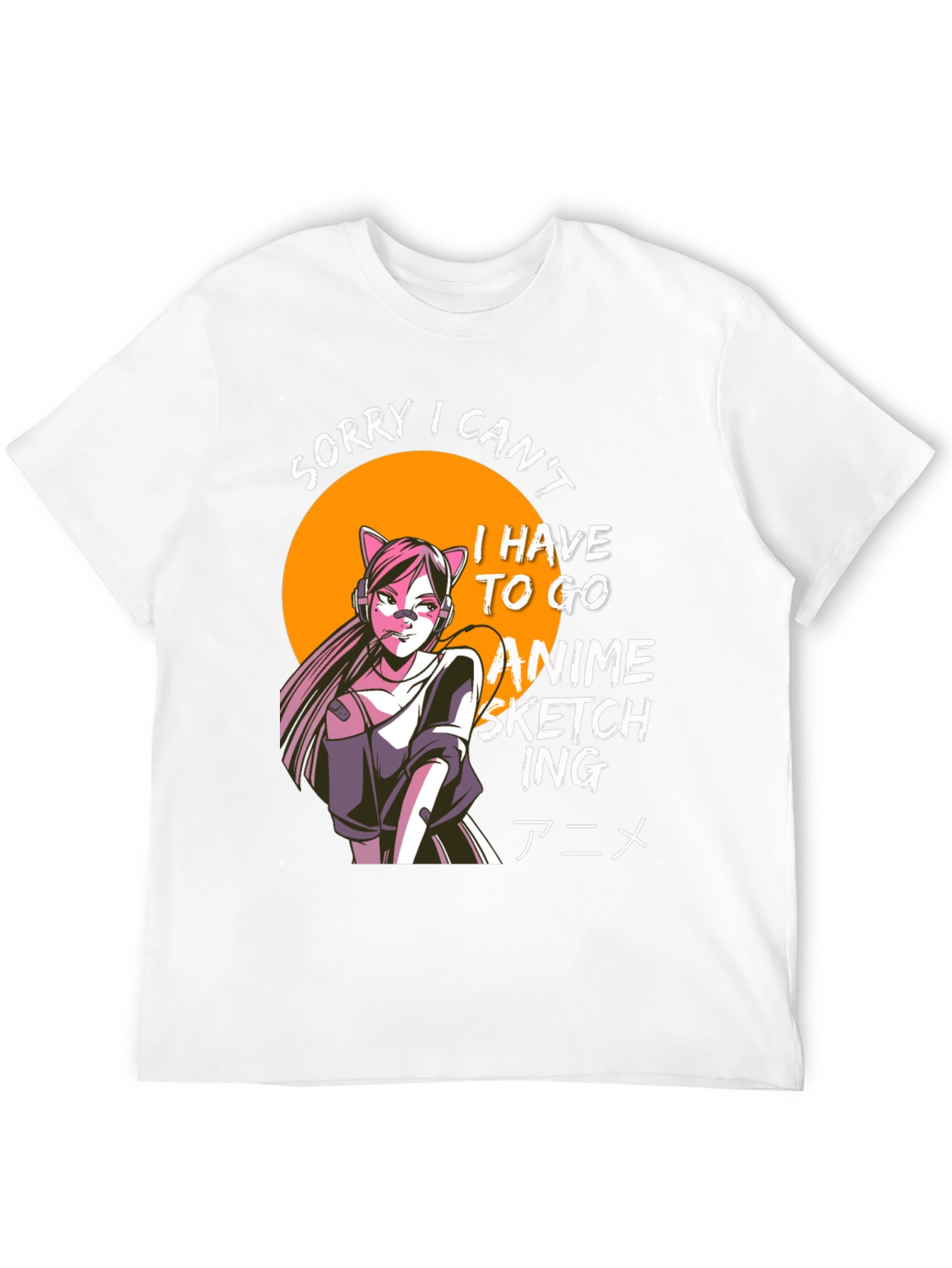 Anime Sketching T-Shirt - Black Graphic Tee