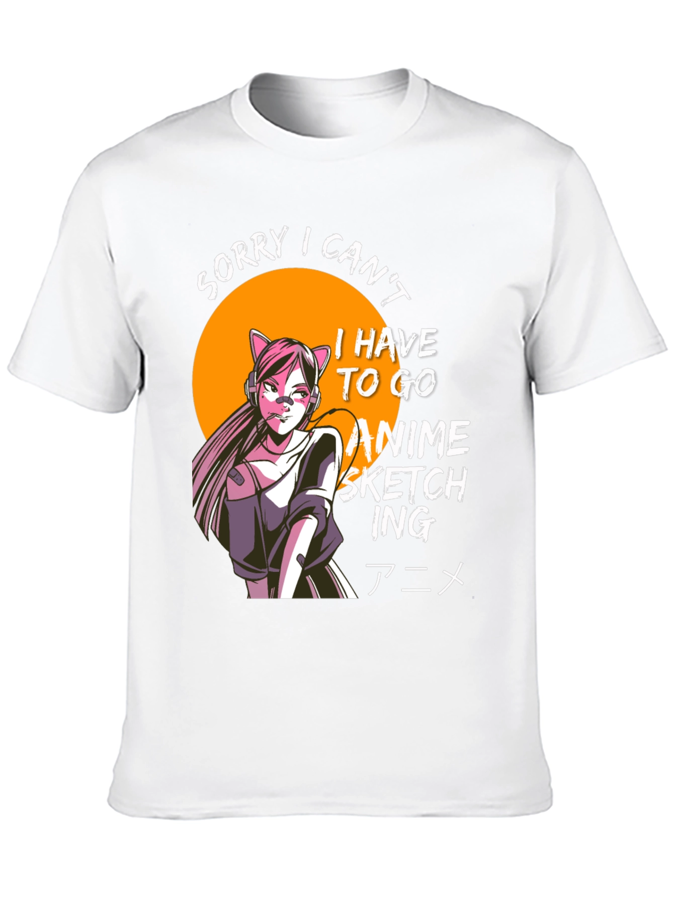 Anime Sketching T-Shirt - Black Graphic Tee