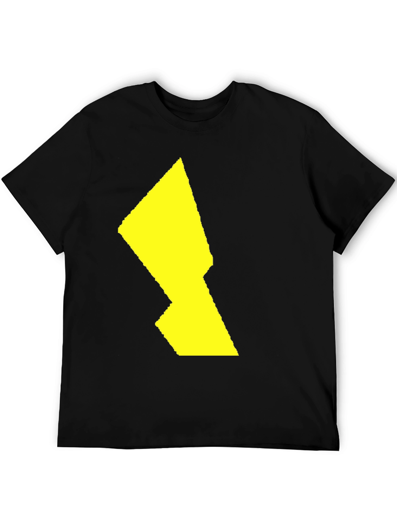 Bold Yellow Graphic Print Mens Black Tee