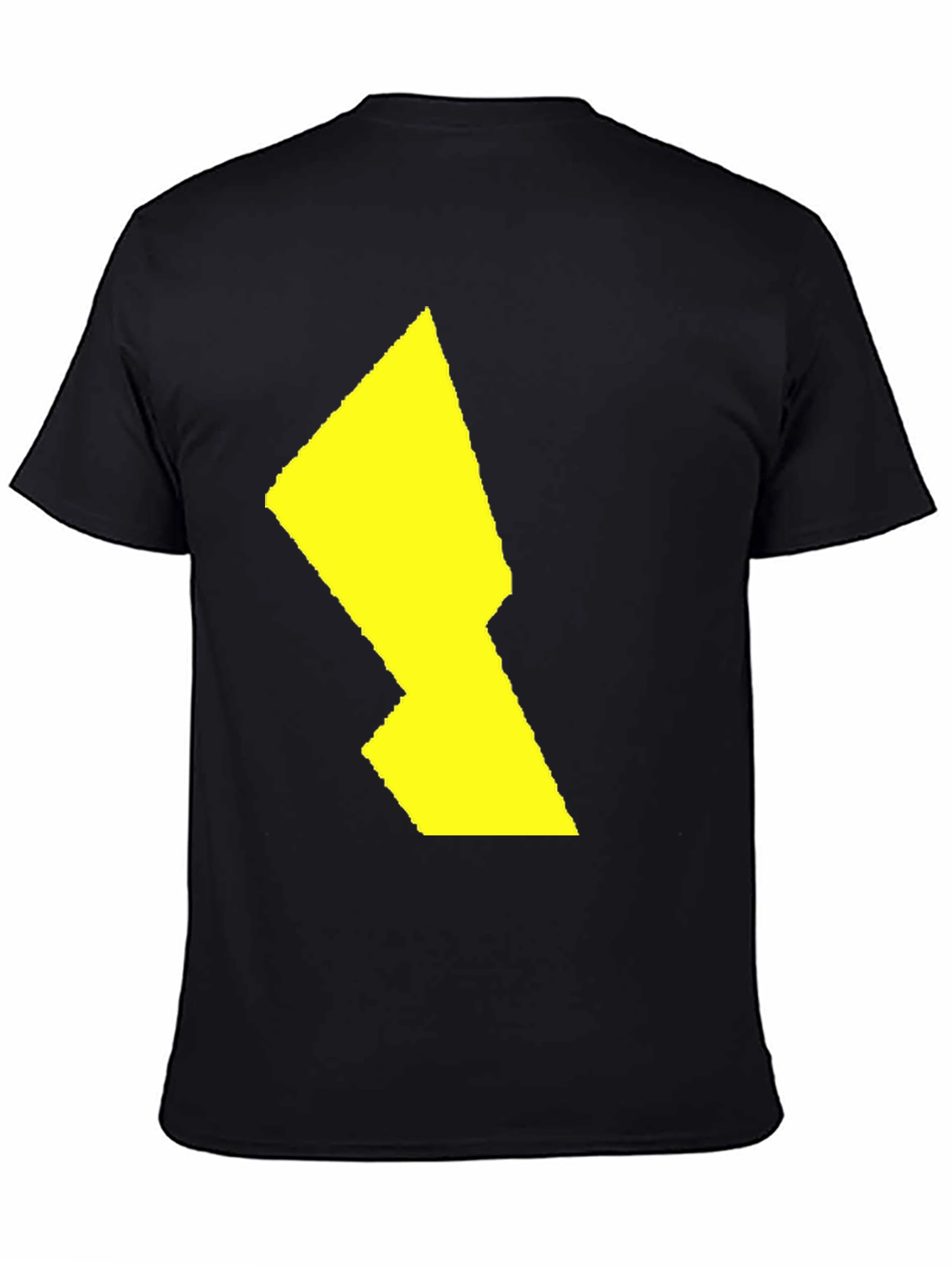 Bold Yellow Graphic Print Mens Black Tee