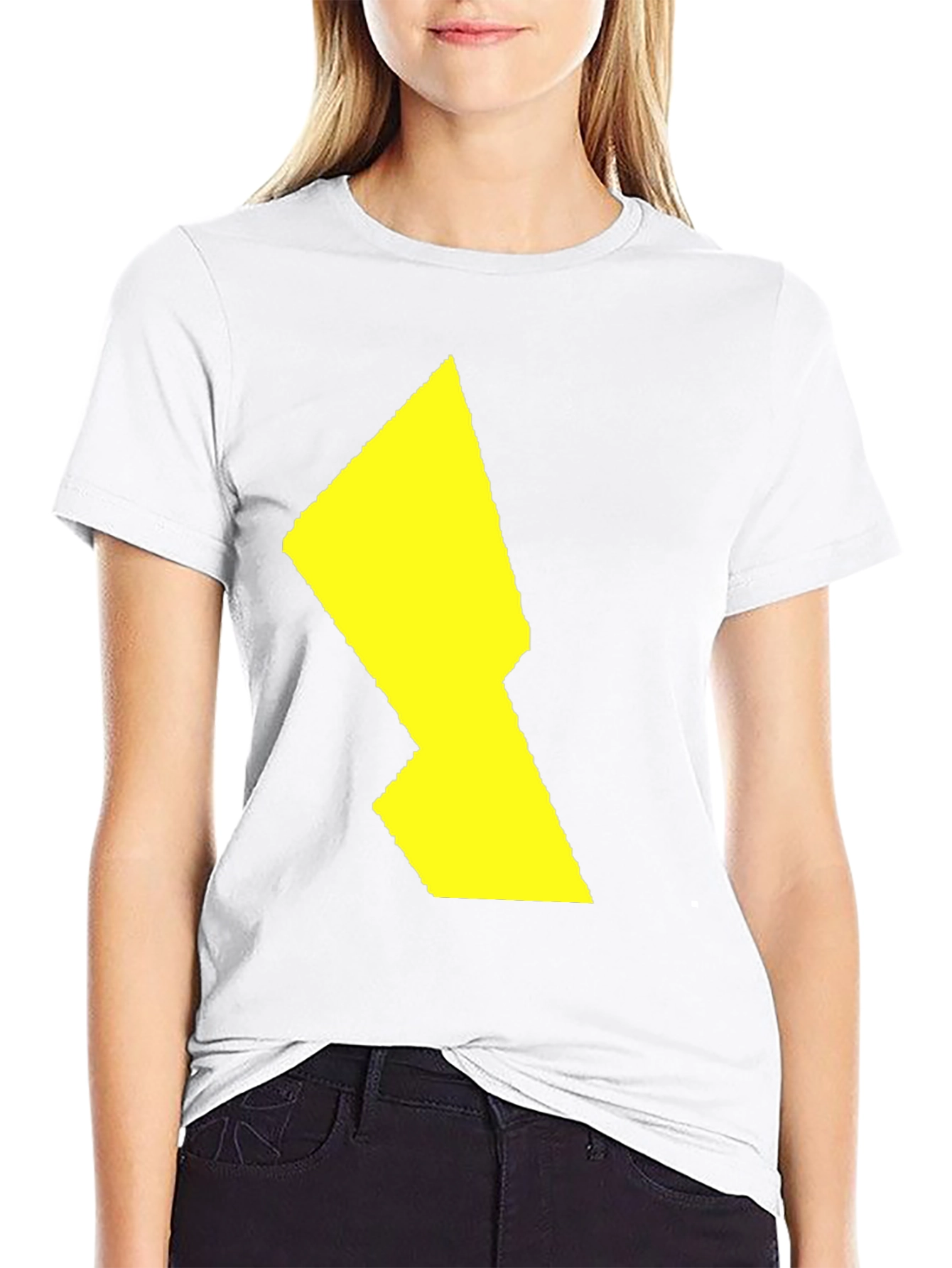 Bold Yellow Graphic Print Mens Black Tee