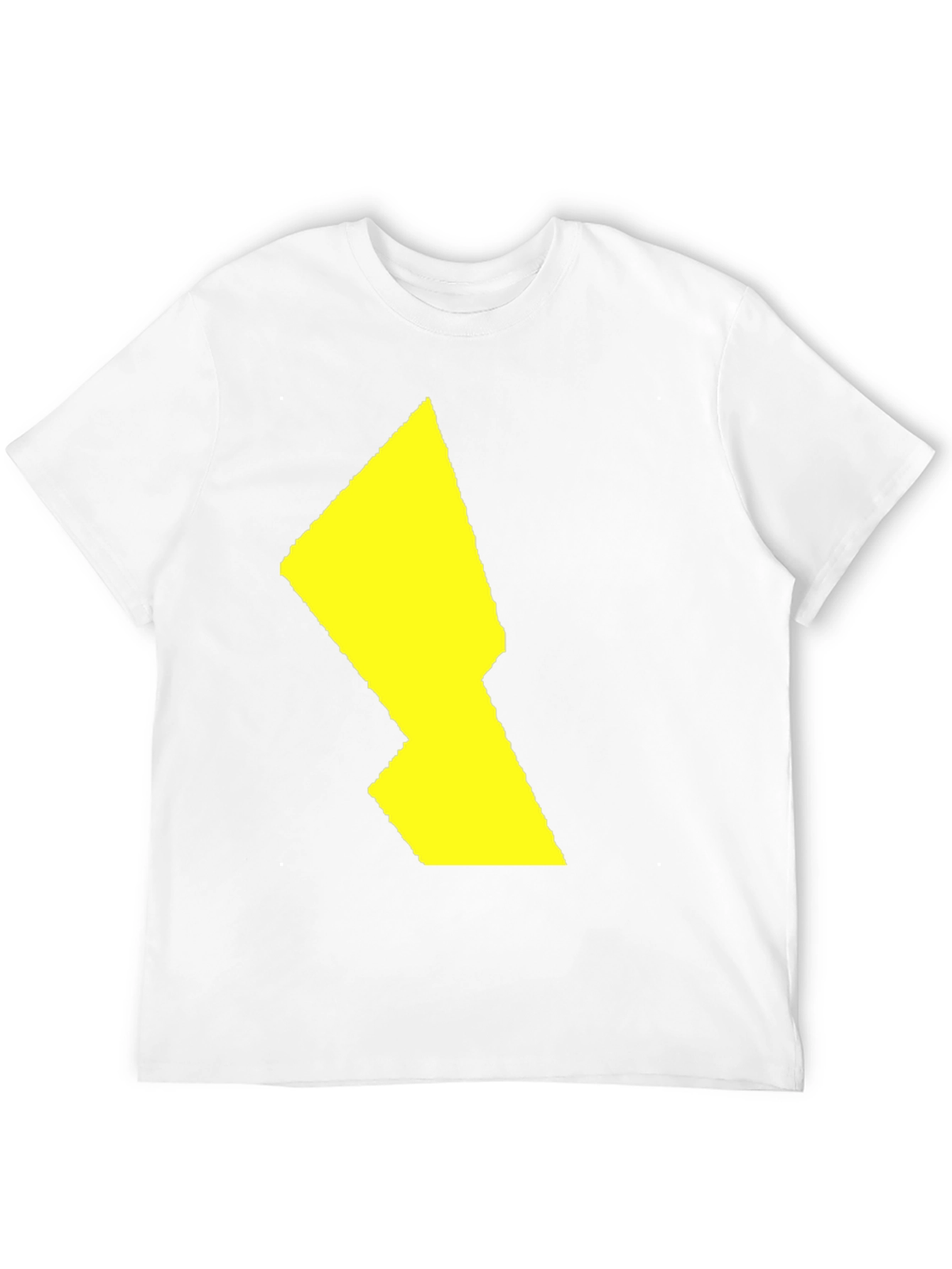 Bold Yellow Graphic Print Mens Black Tee