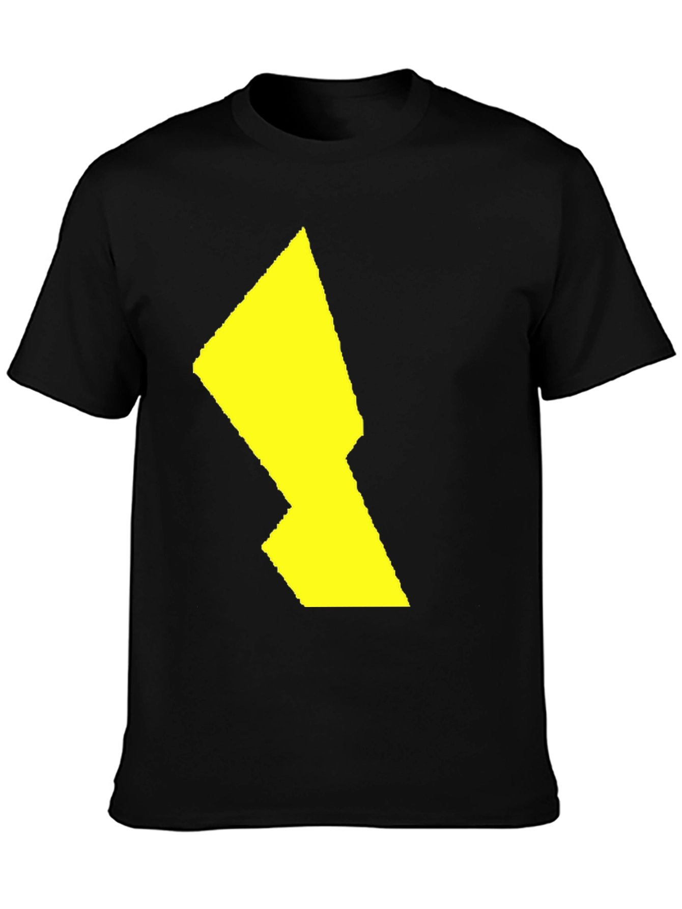 Bold Yellow Graphic Print Mens Black Tee