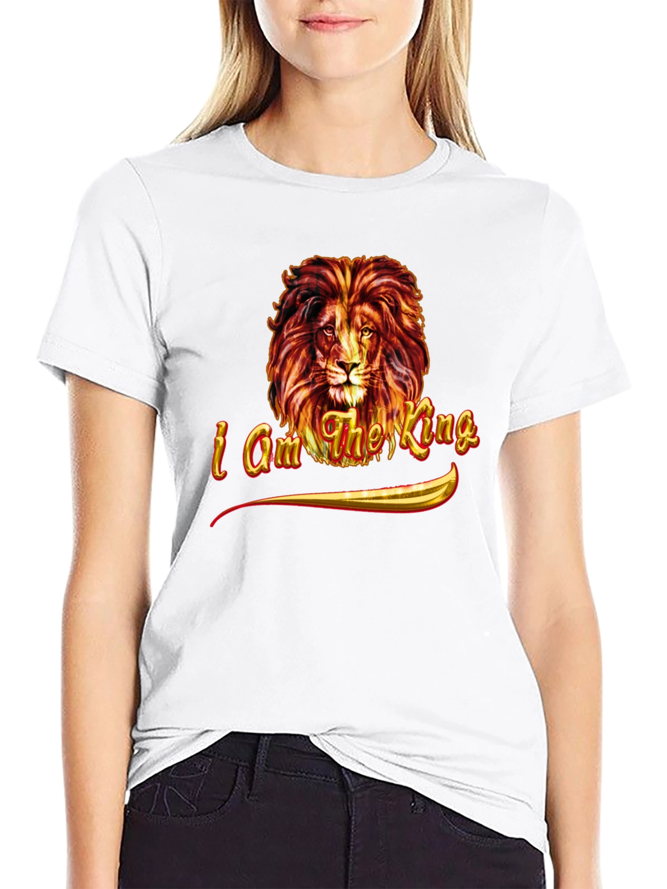 I am the King Lion Graphic Tee - Black