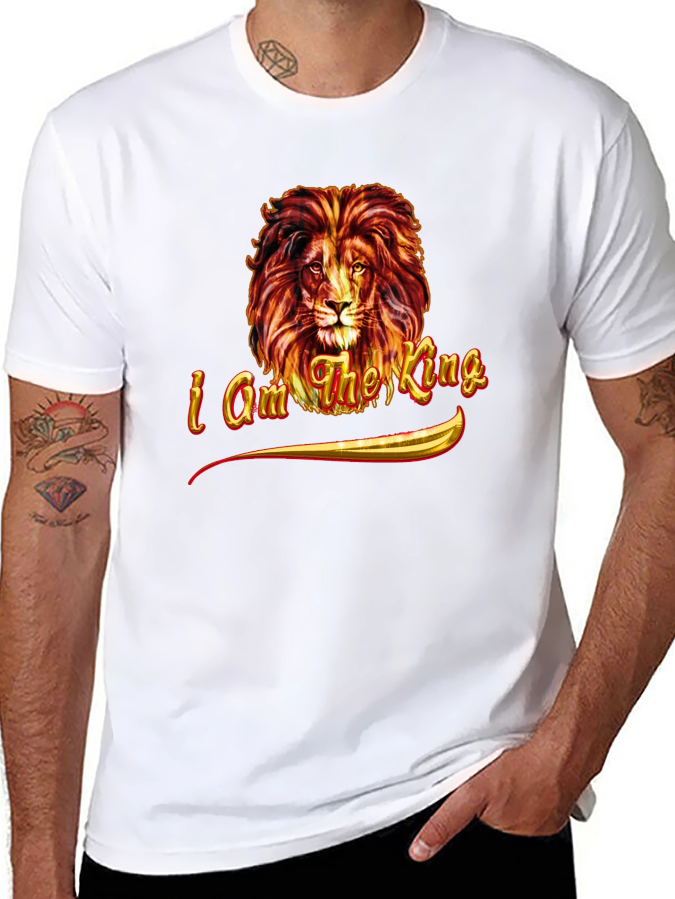 I am the King Lion Graphic Tee - Black
