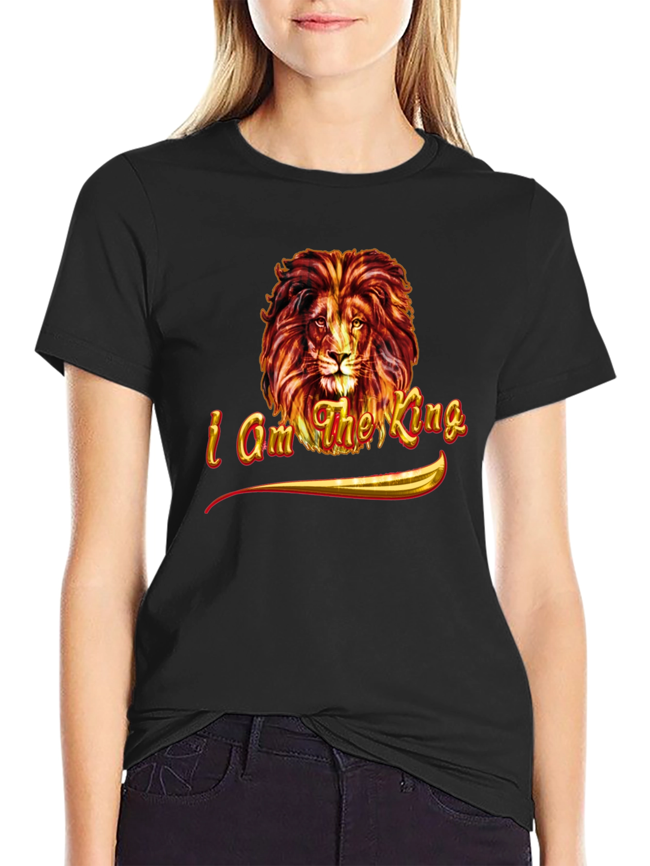 I am the King Lion Graphic Tee - Black