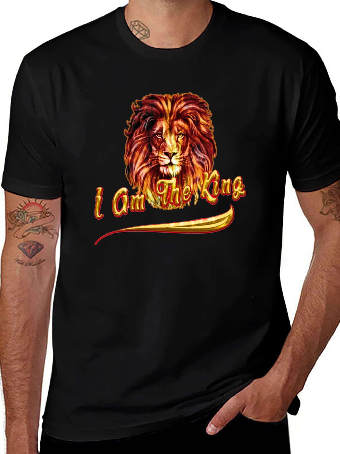I am the King Lion Graphic Tee - Black