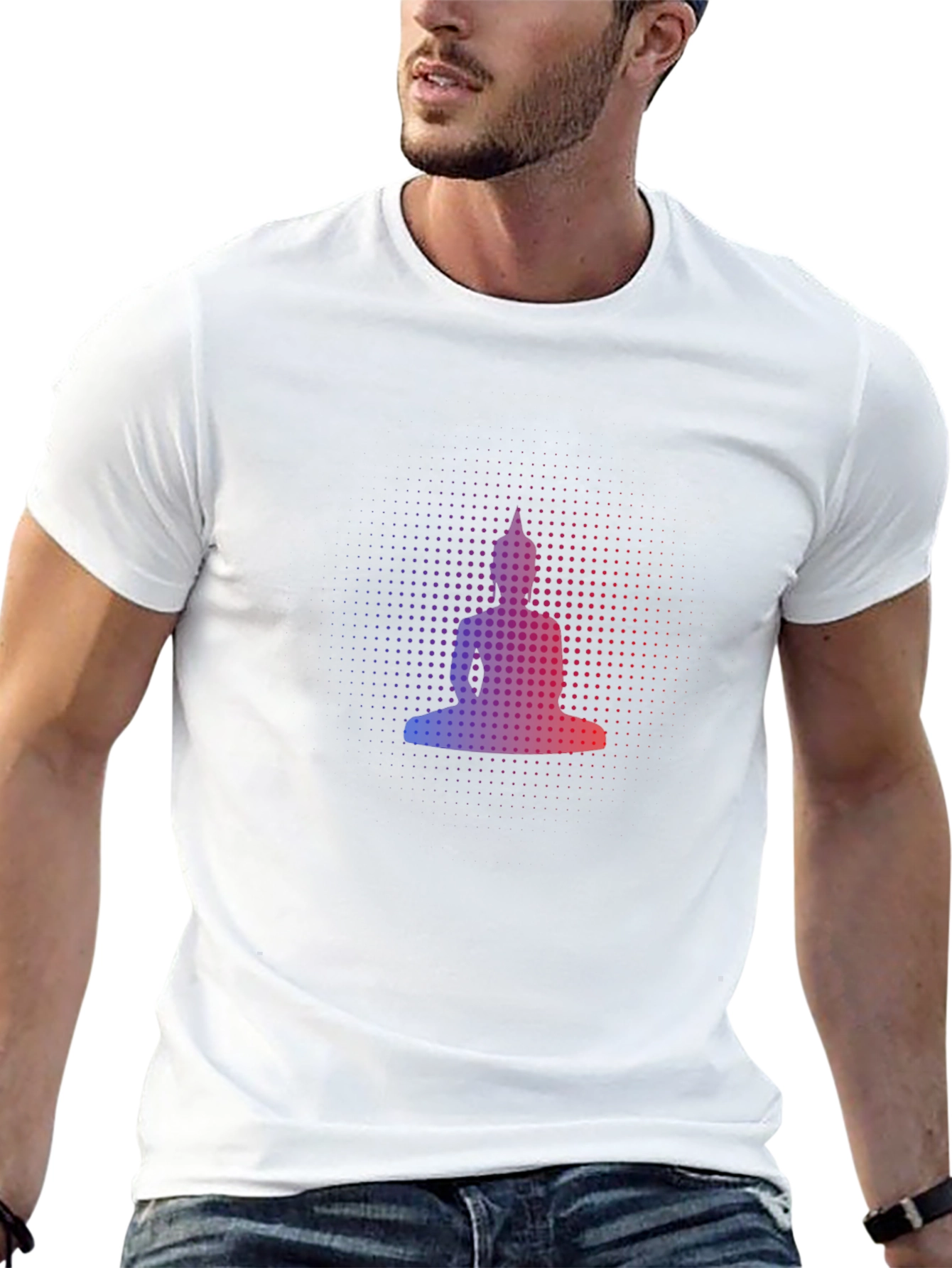 Buddha Silhouette Graphic Black T-Shirt