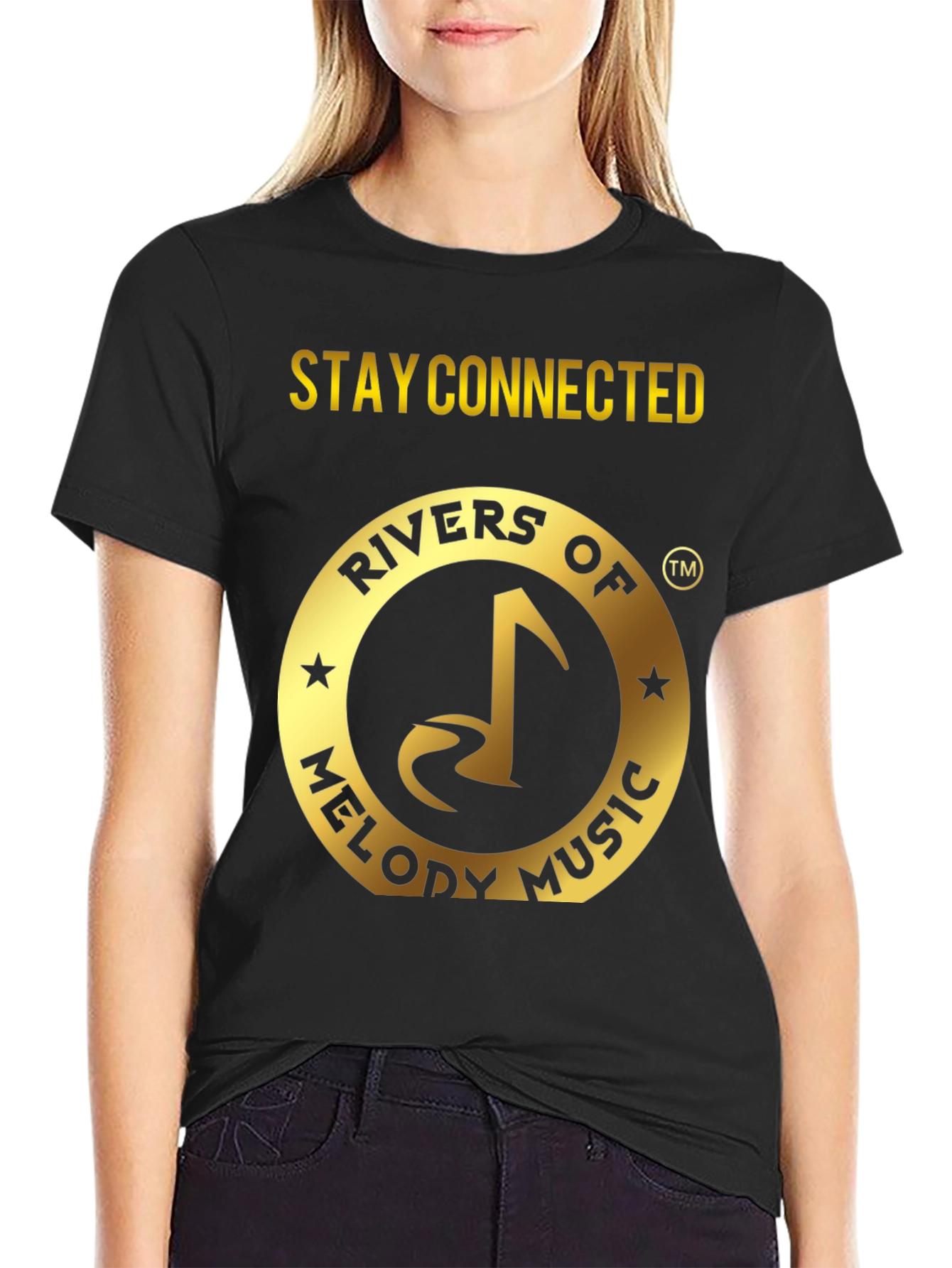 Rivers of Melody Music Black T-Shirt