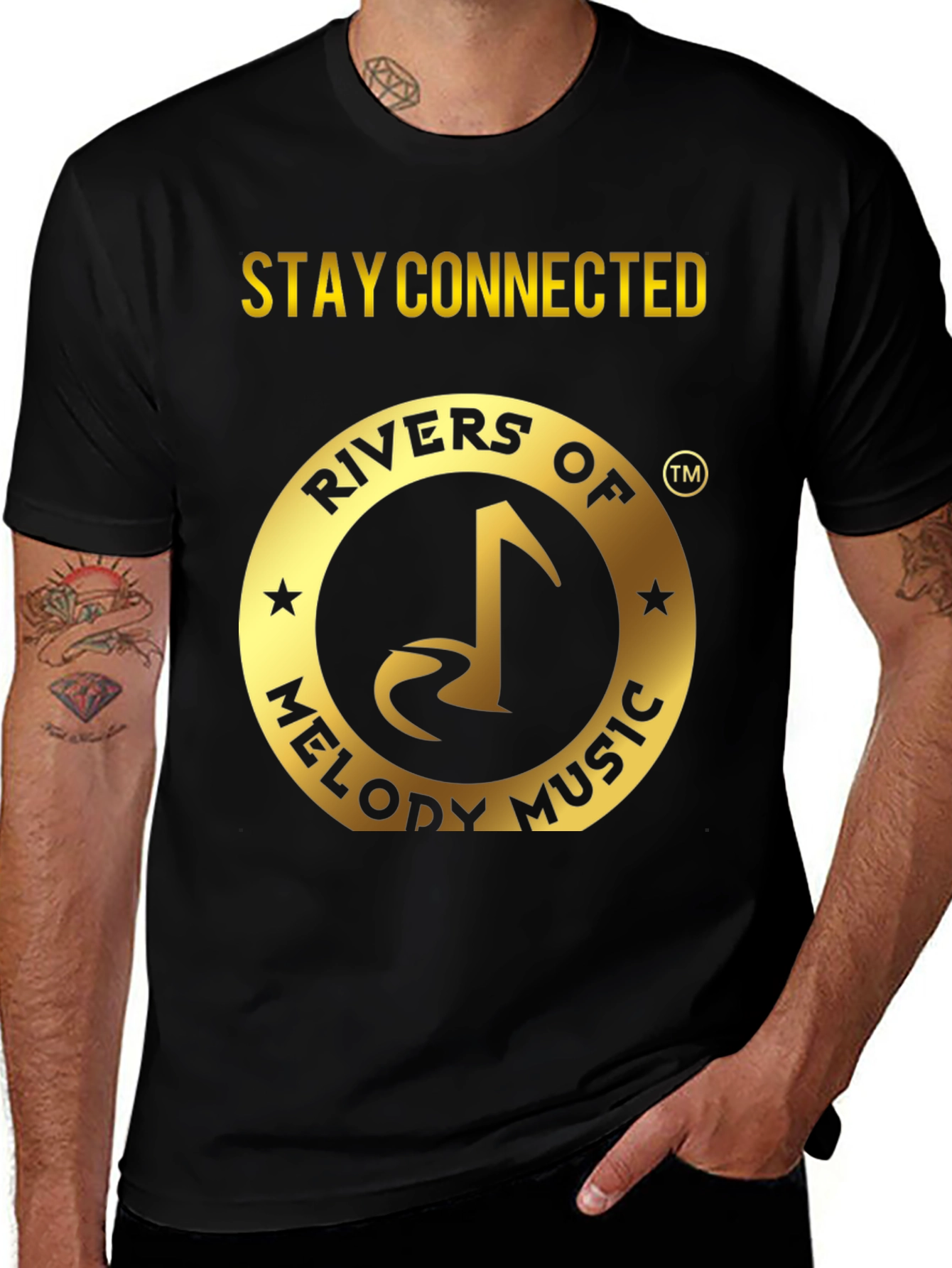Rivers of Melody Music Black T-Shirt
