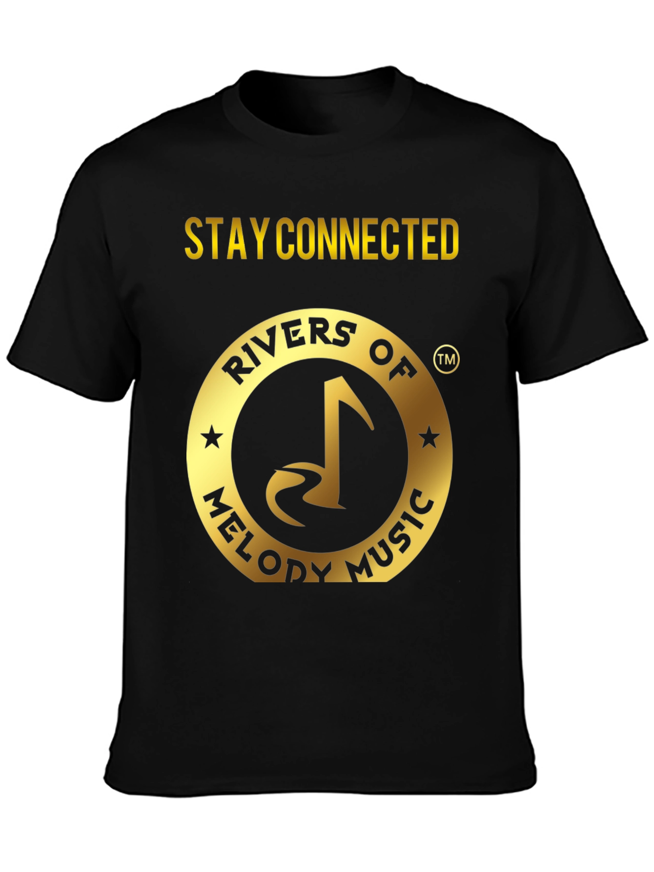 Rivers of Melody Music Black T-Shirt