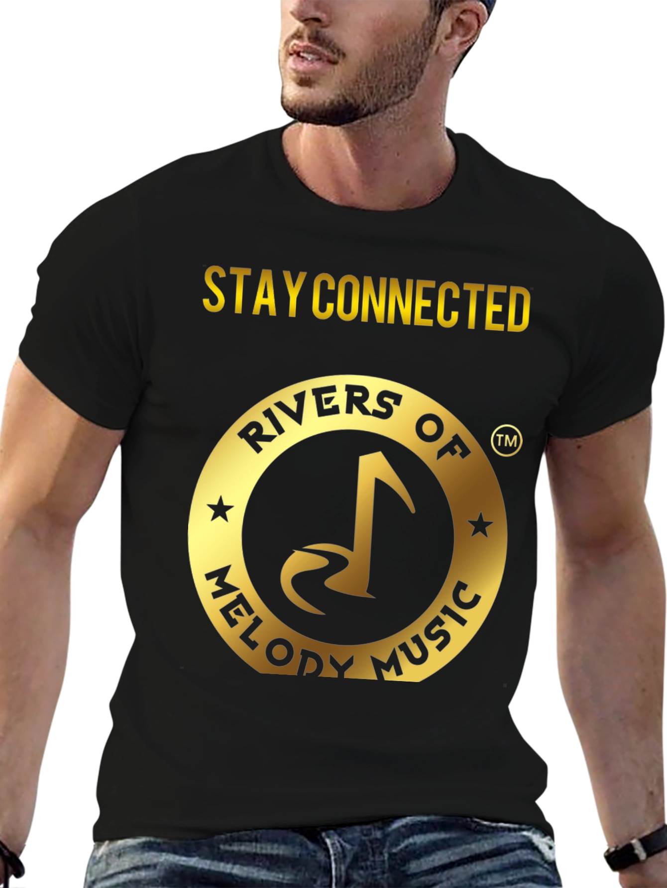 Rivers of Melody Music Black T-Shirt
