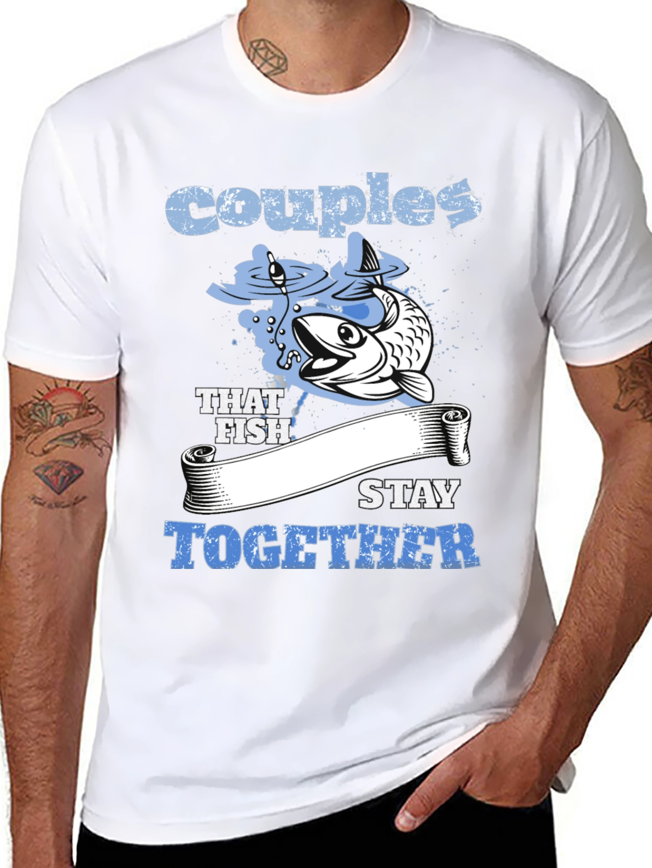 Couples That Fish Stay Together Graphic Tee