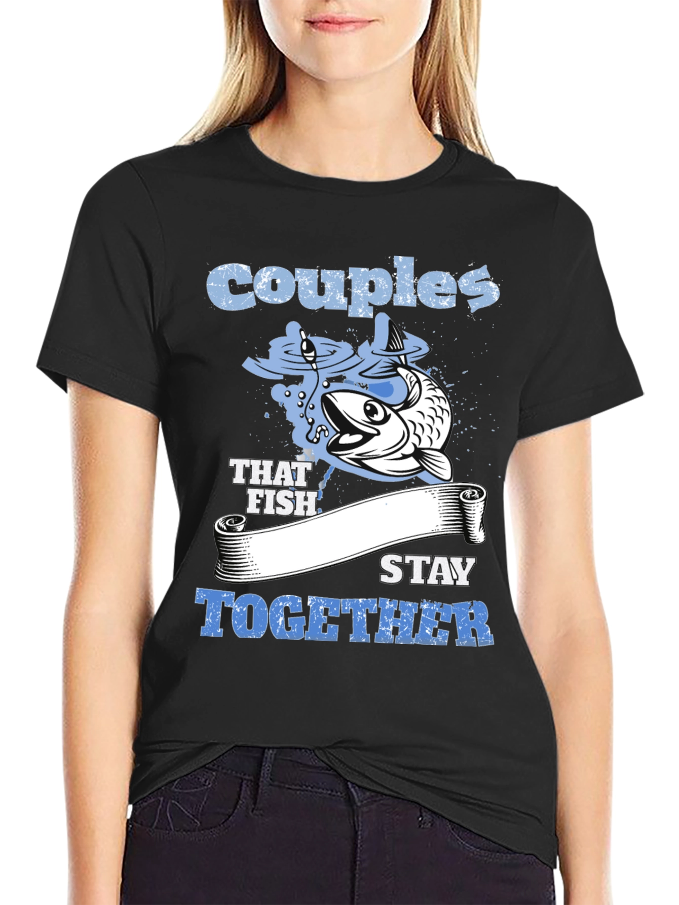 Couples That Fish Stay Together Graphic Tee