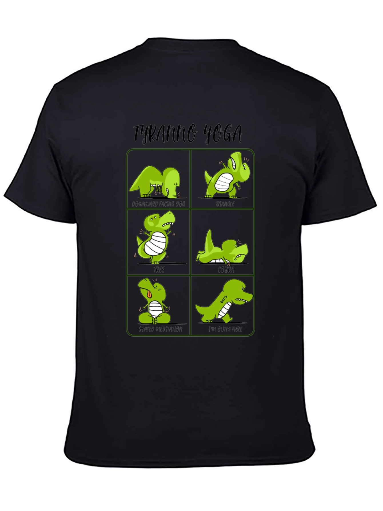 Tyranno Yoga T-Shirt Dinosaur Yoga Poses Tee