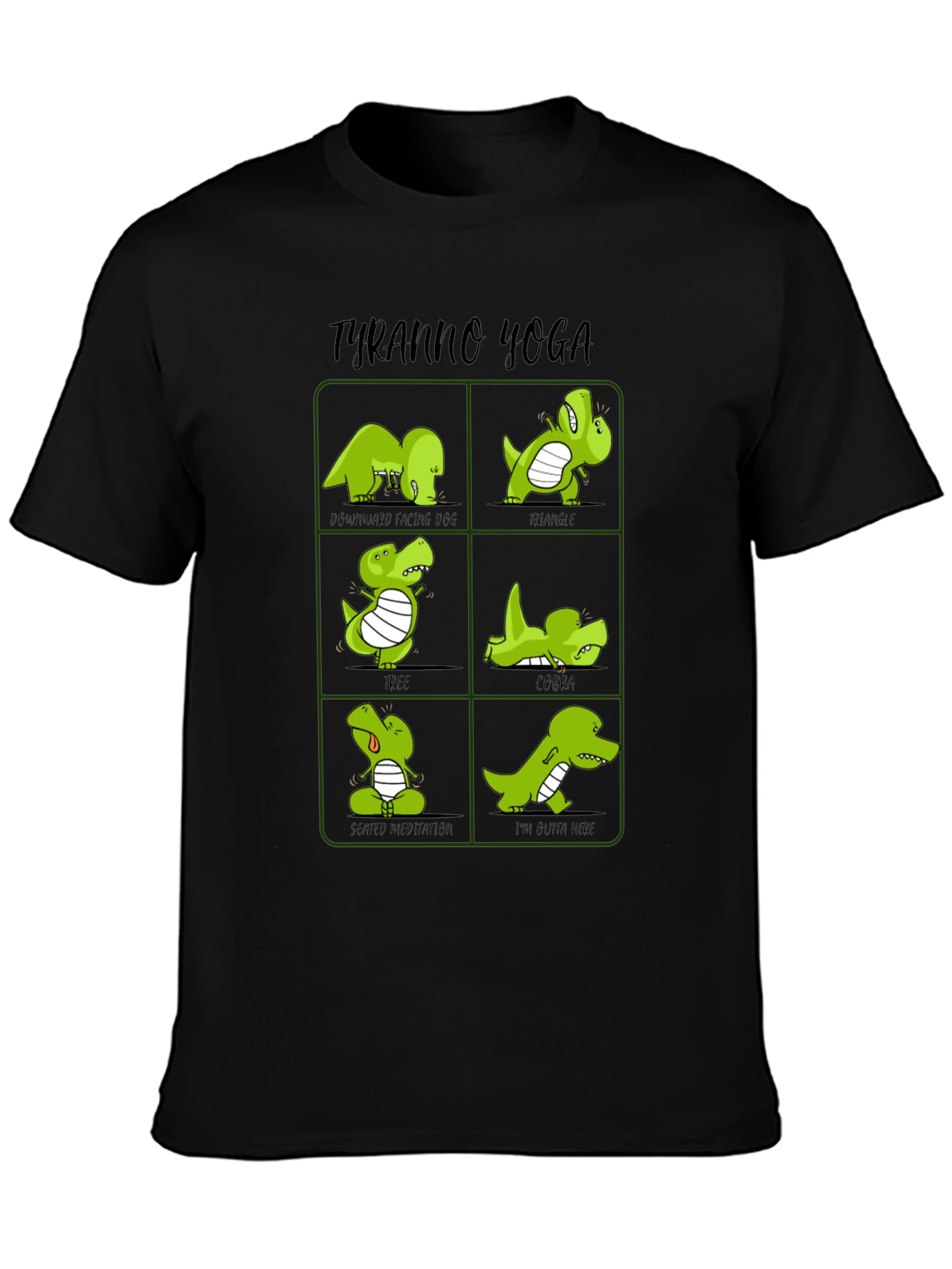 Tyranno Yoga T-Shirt Dinosaur Yoga Poses Tee