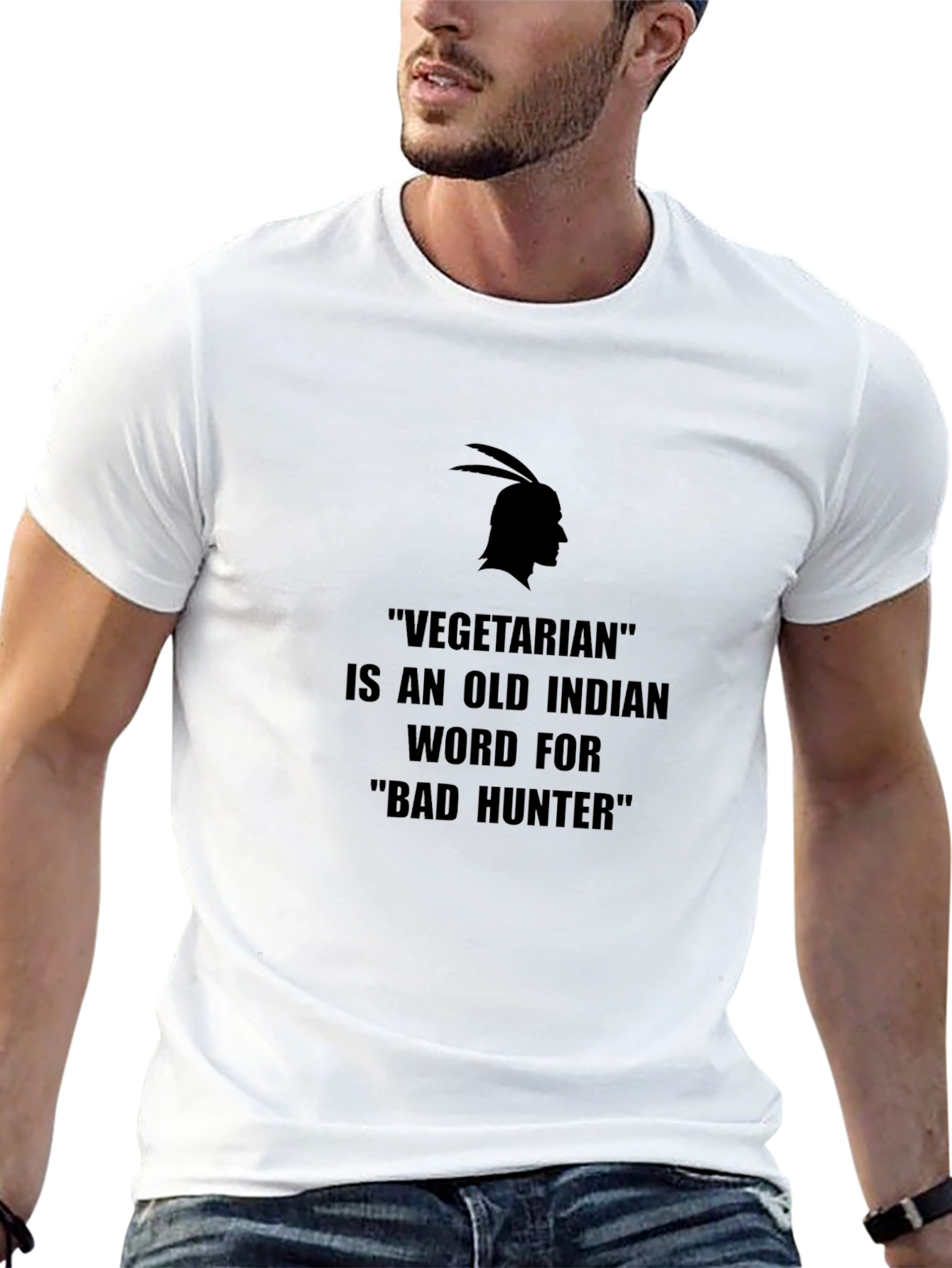 Vegetarian Bad Hunter Graphic T-Shirt