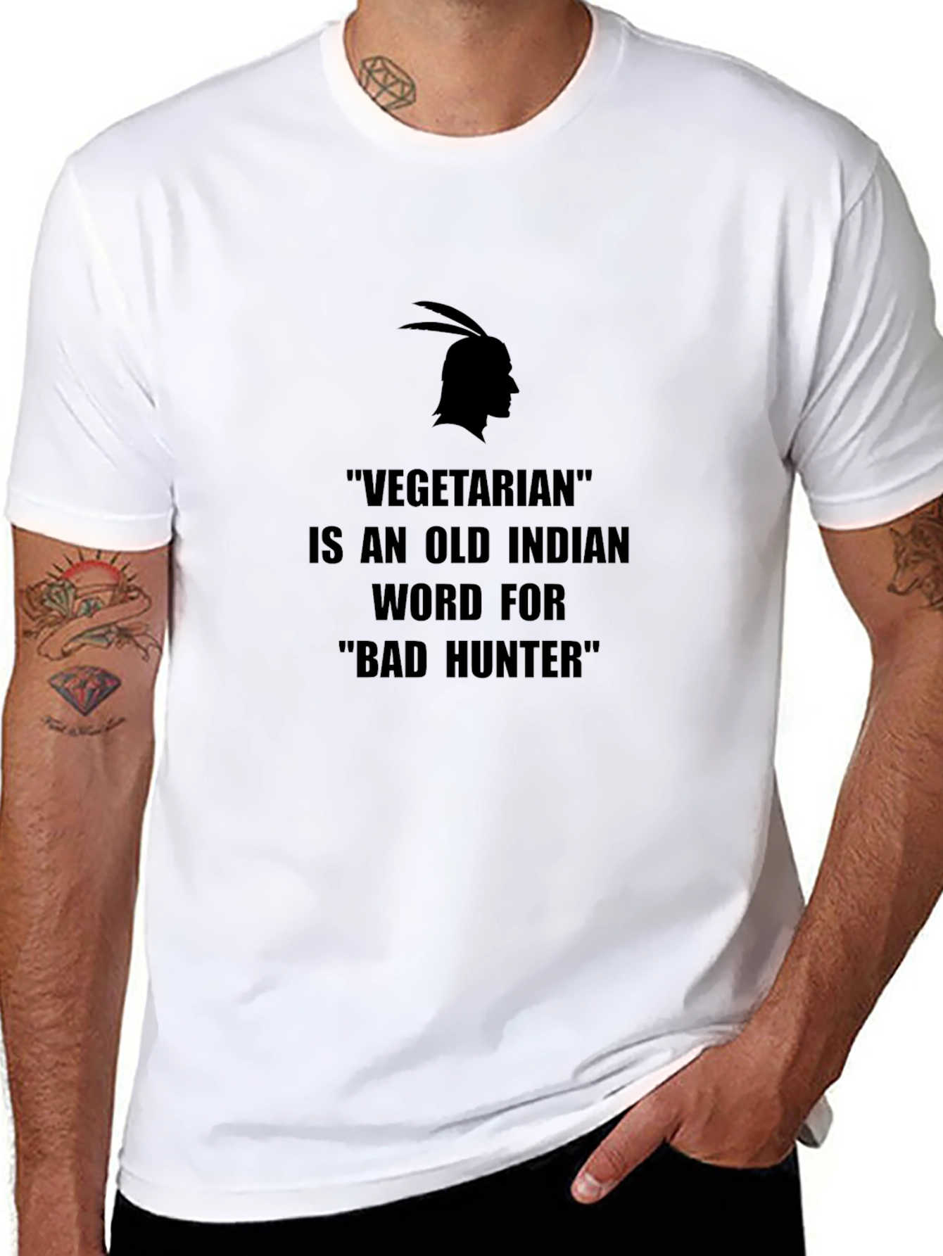 Vegetarian Bad Hunter Graphic T-Shirt