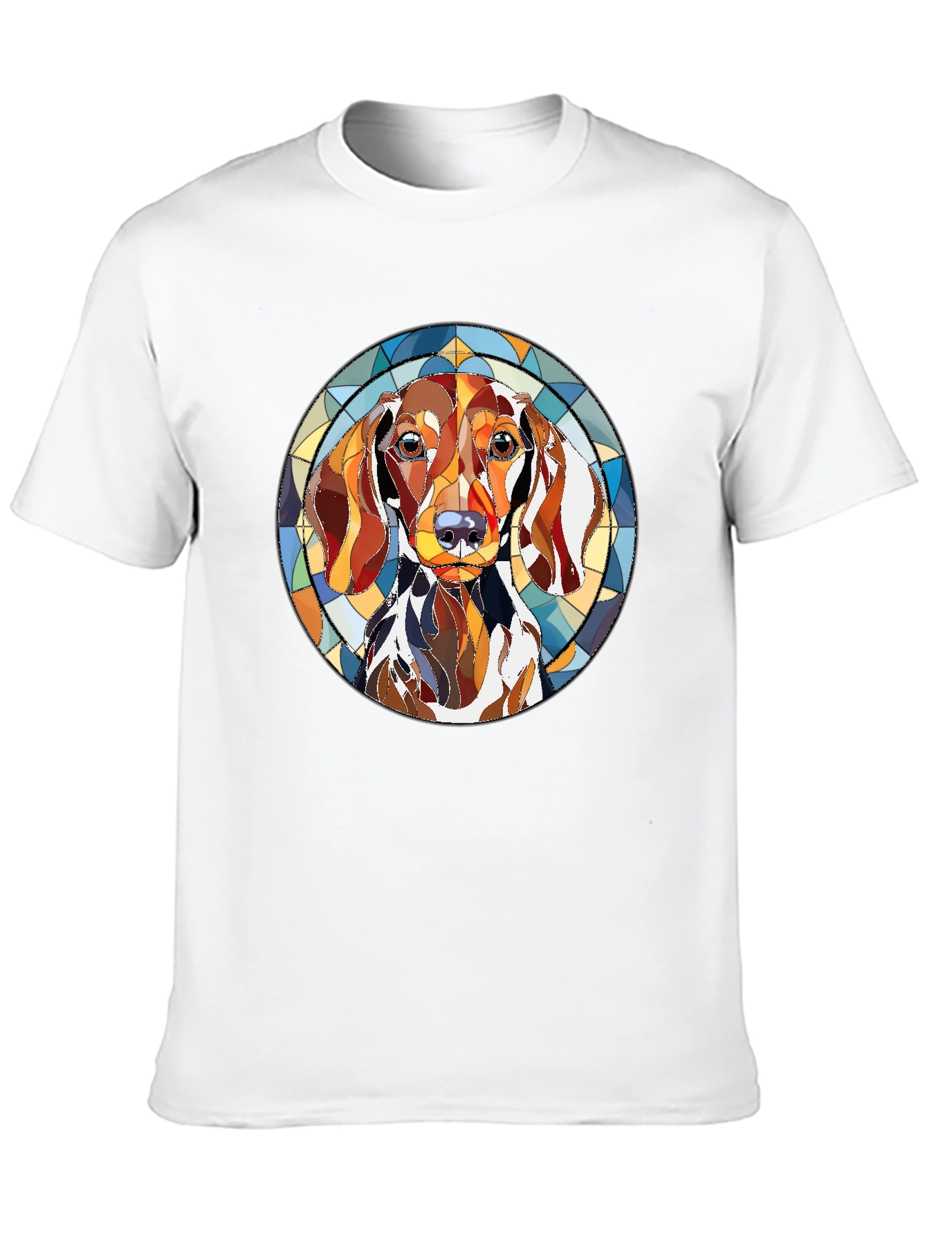 Dachshund Stained Glass Style Graphic Tee